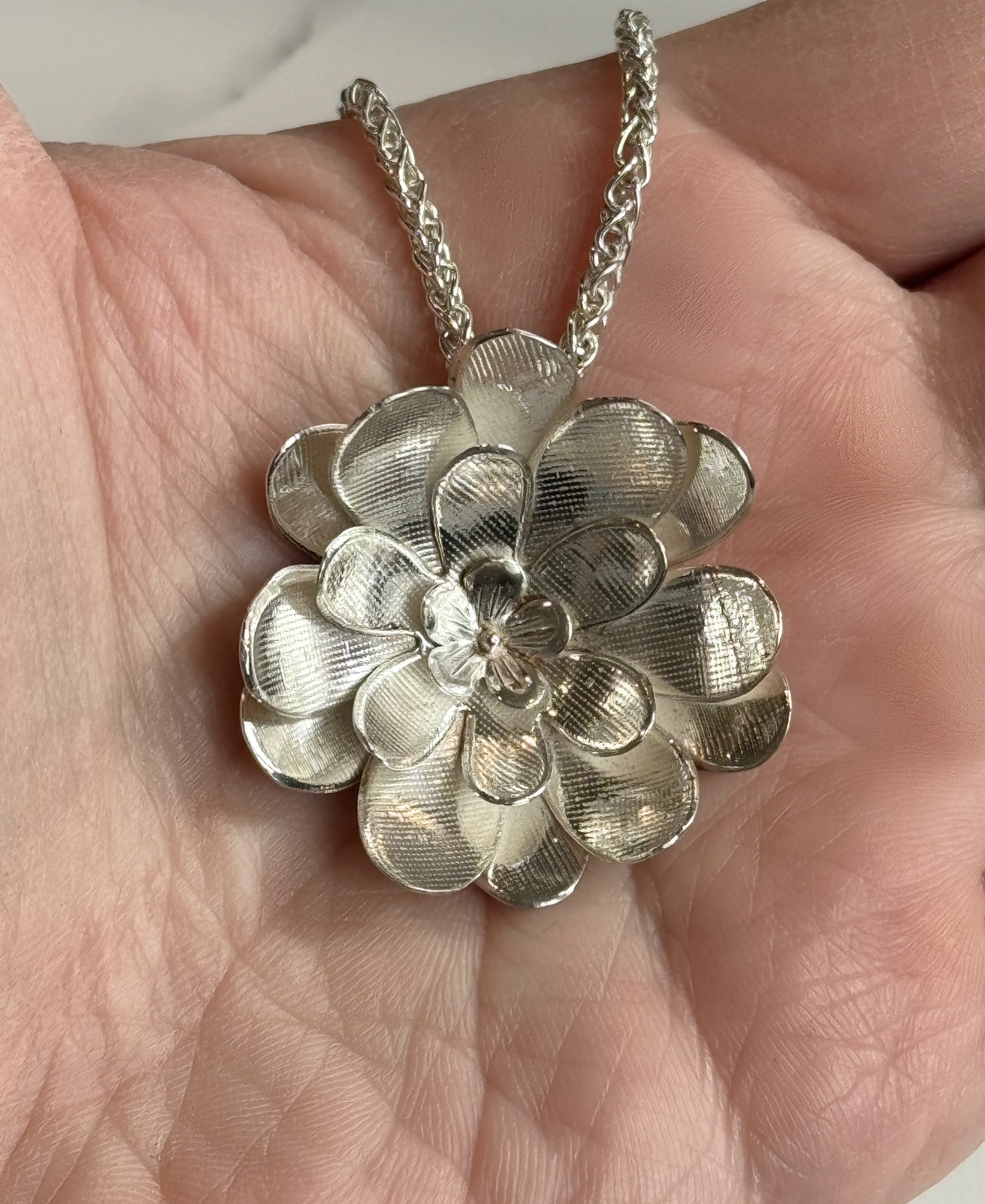 Sterling Chrysanthemum Pendant