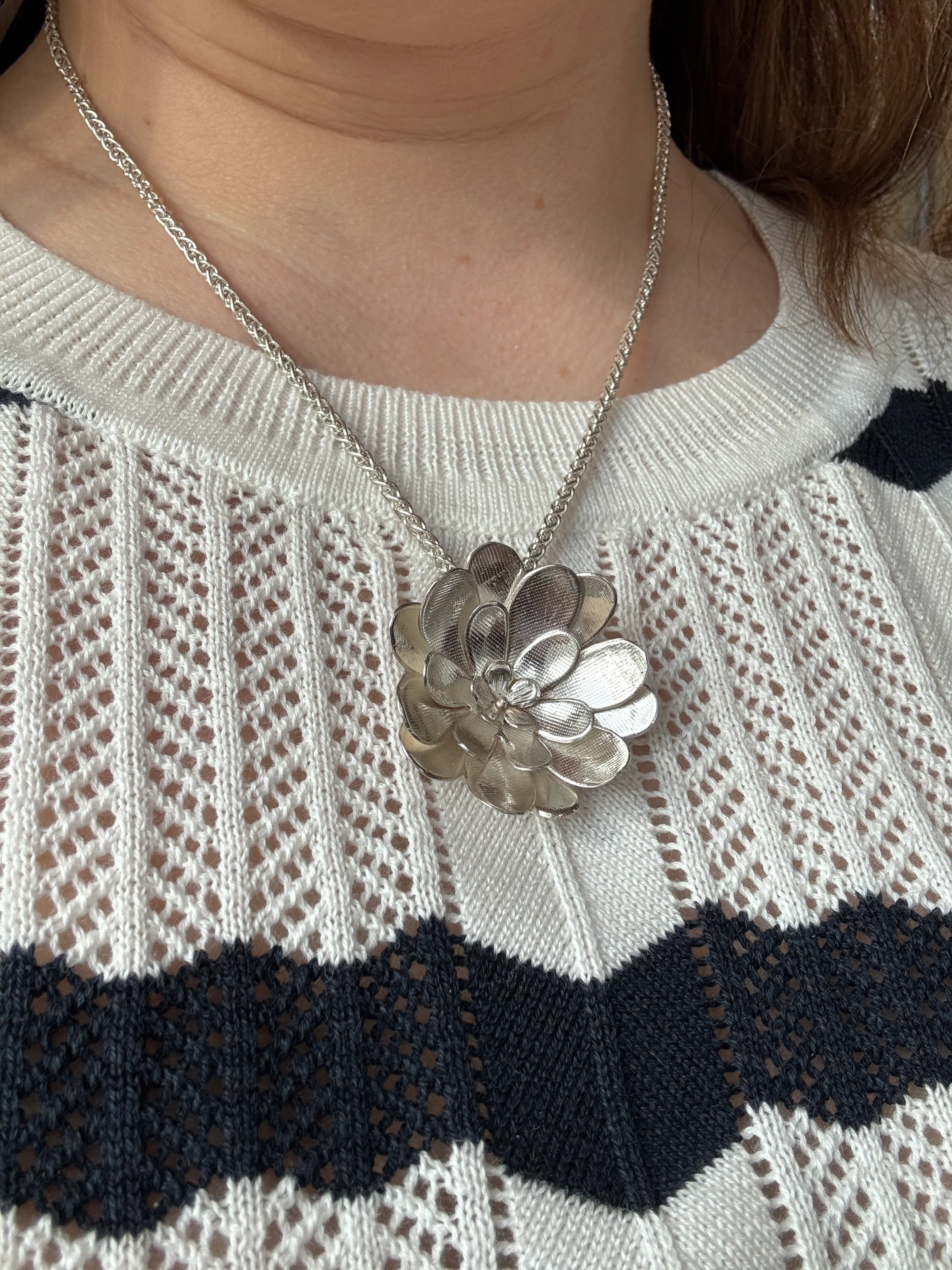 Sterling Chrysanthemum Pendant
