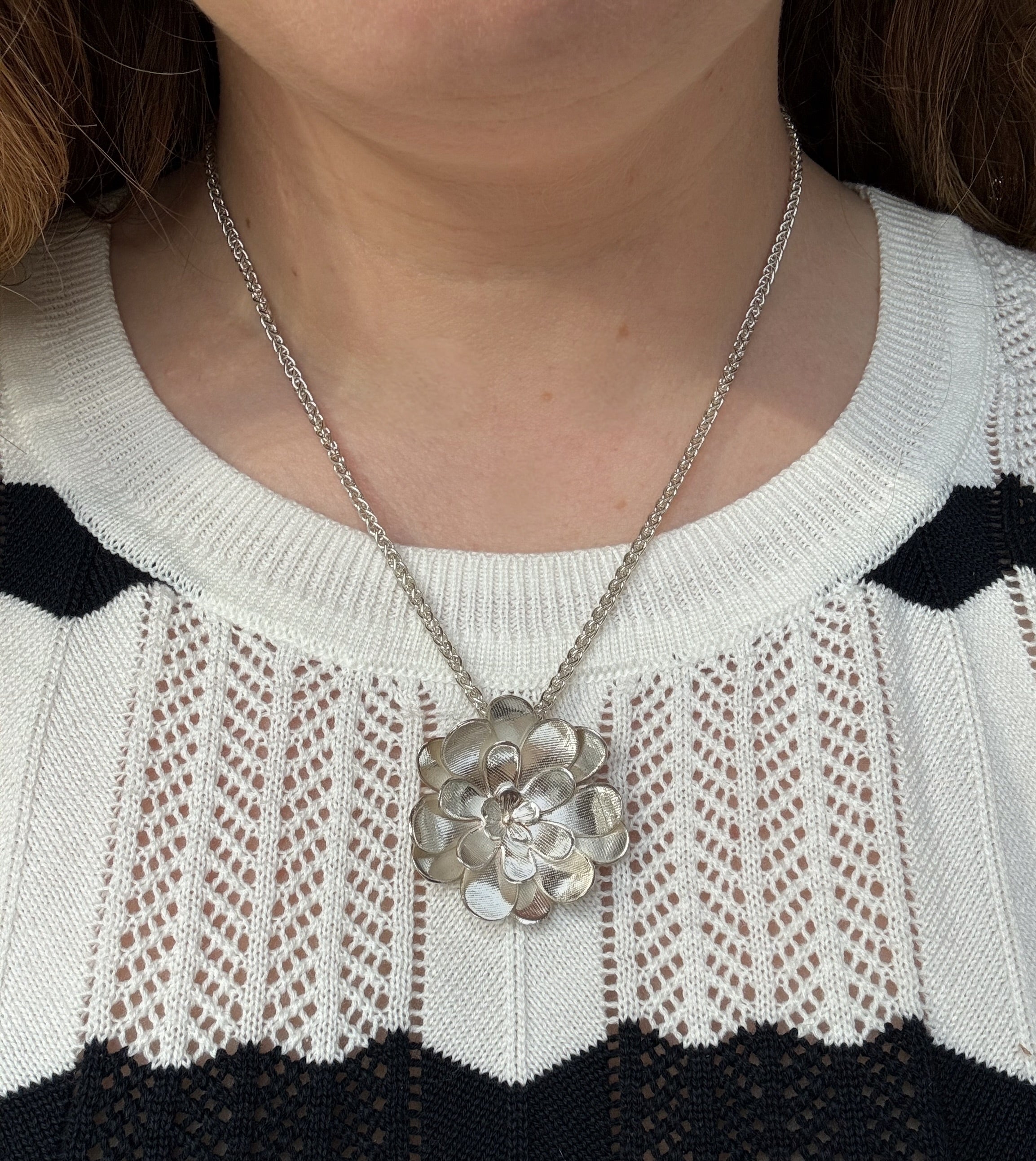 Sterling Chrysanthemum Pendant