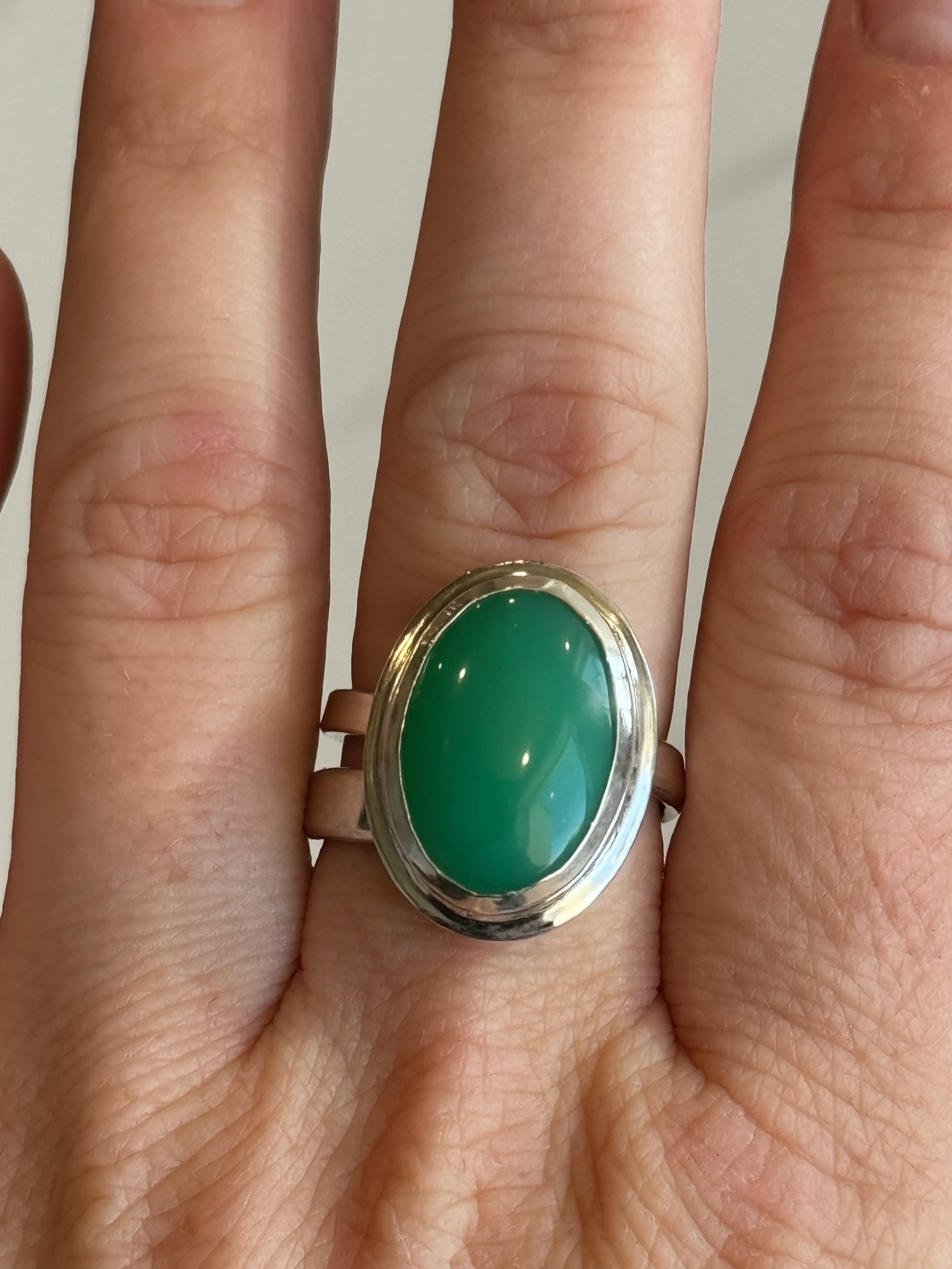 Australian Chrysoprase Adjustable Ring