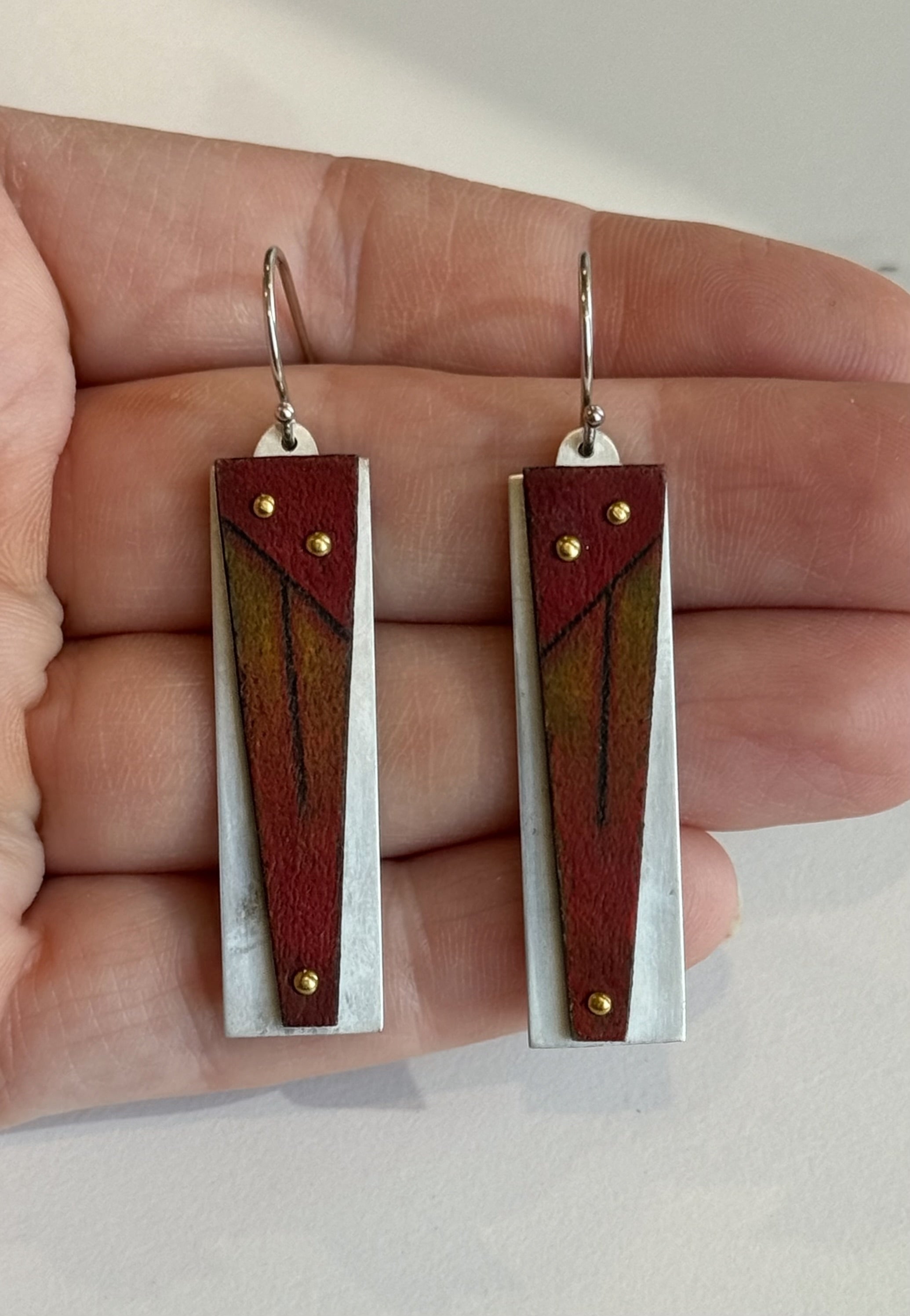 Drawing on Copper Earrings