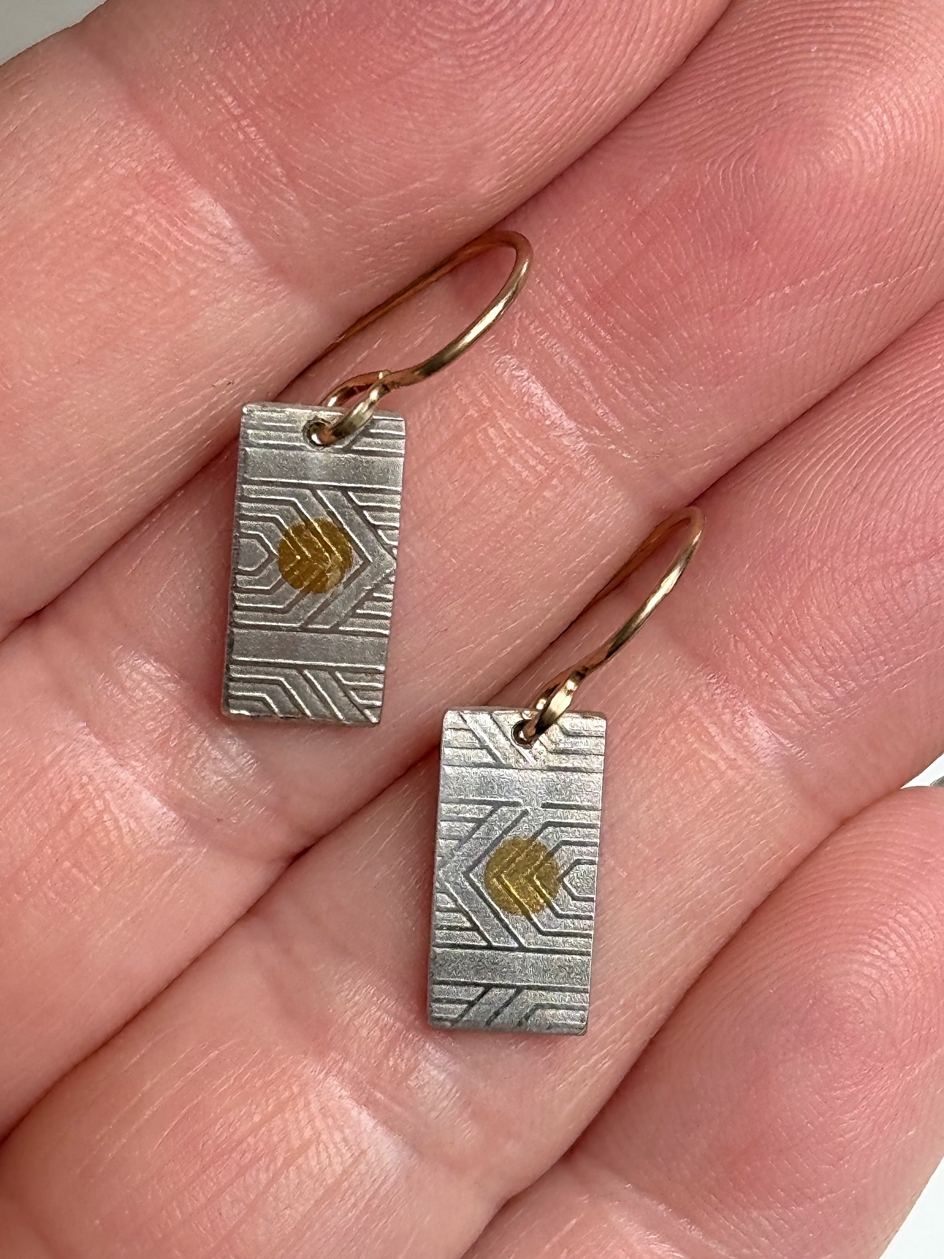 Rectangle Keum-boo Earrings