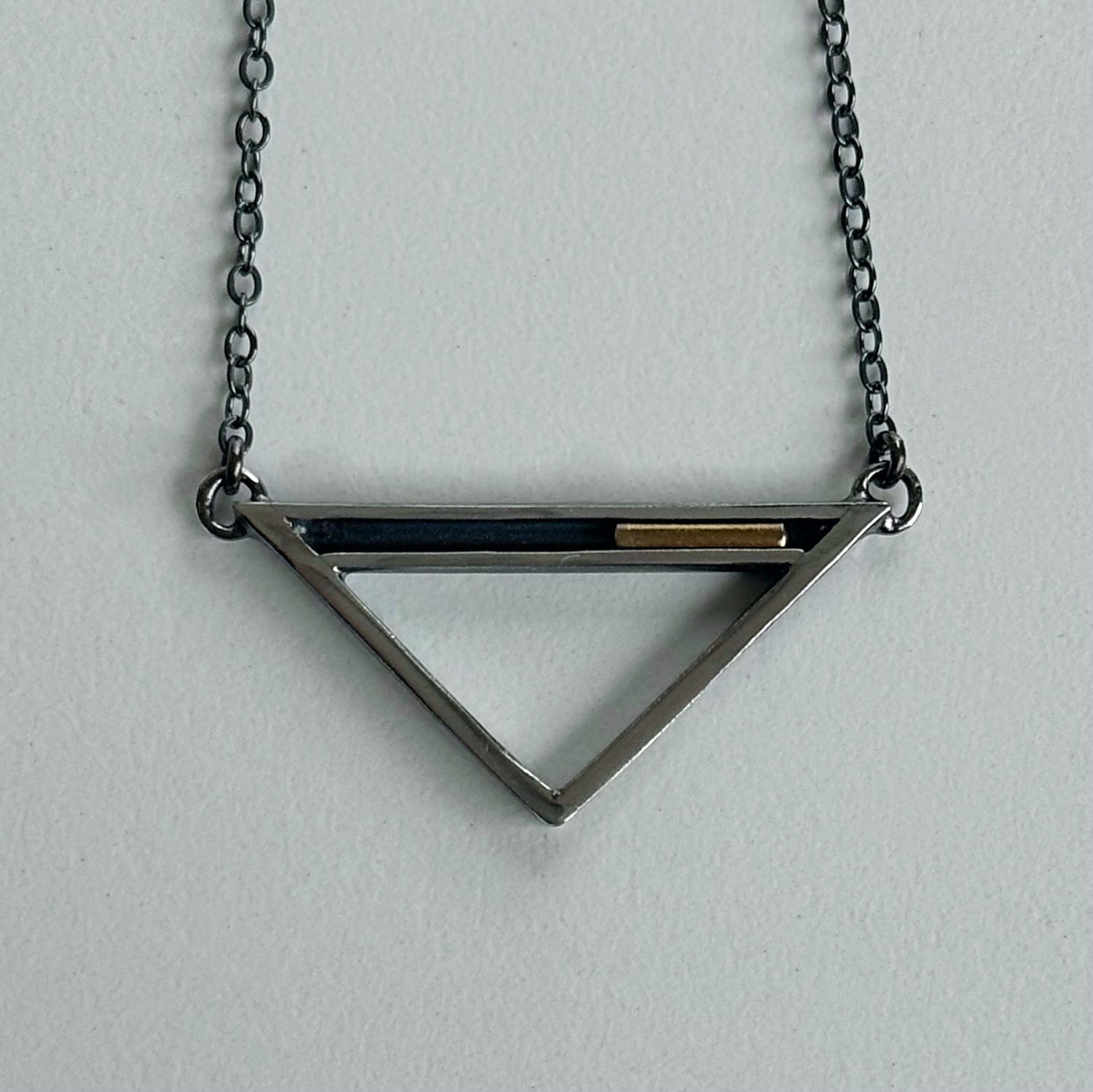 Triangle Solo Slide Necklace With Gold