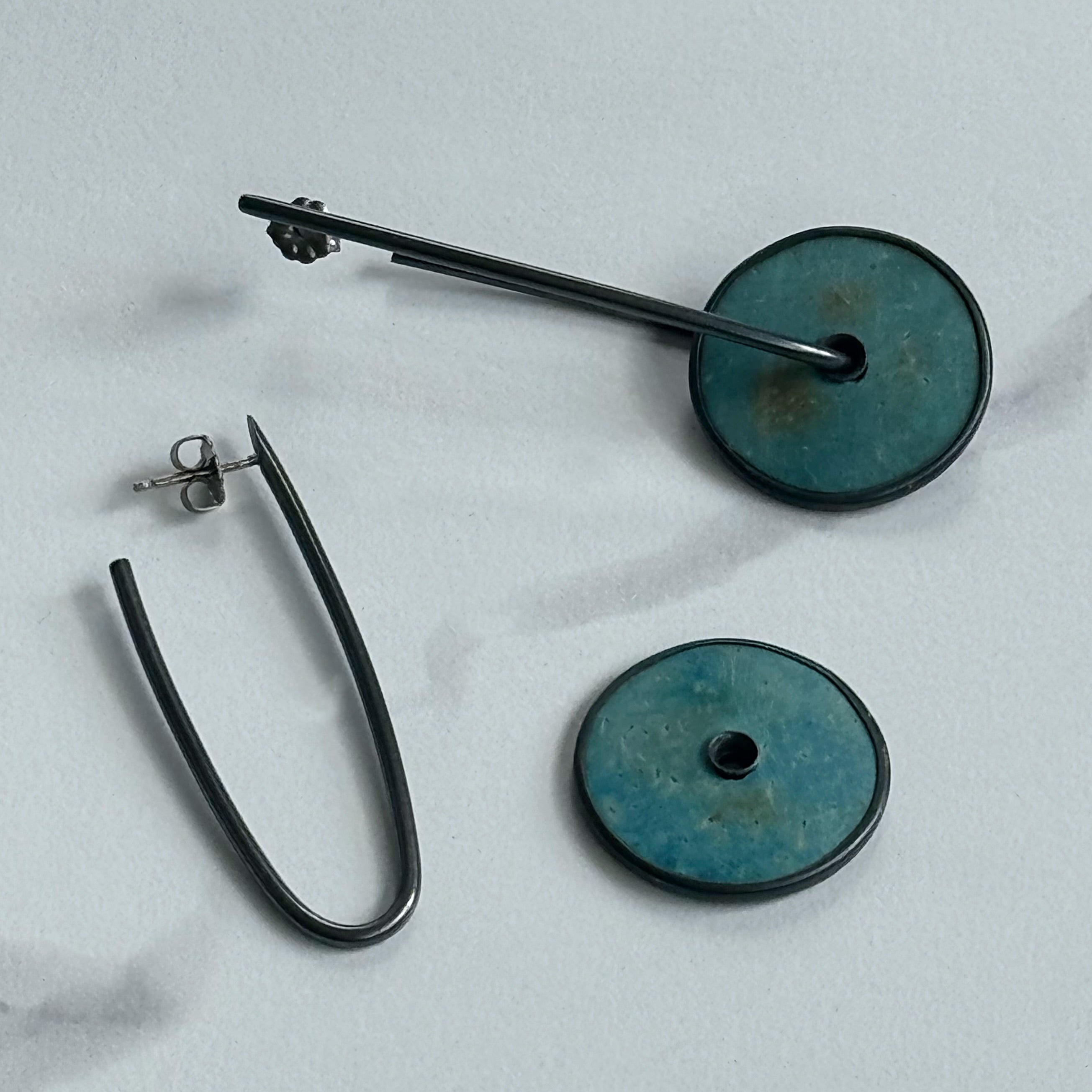 Large Coconut Shell Disc Earrings