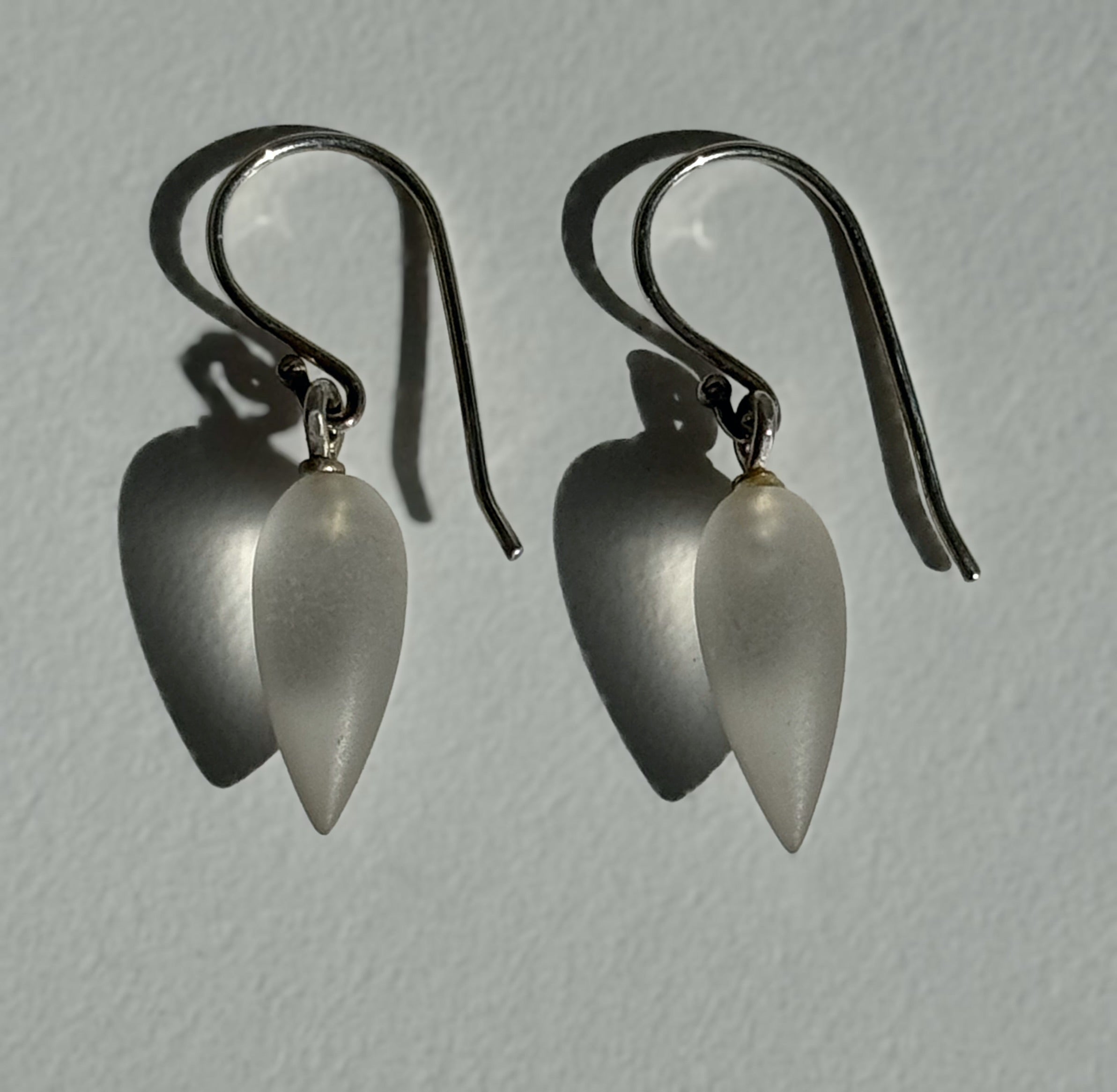 Frosted Crystal Dangle Earrings