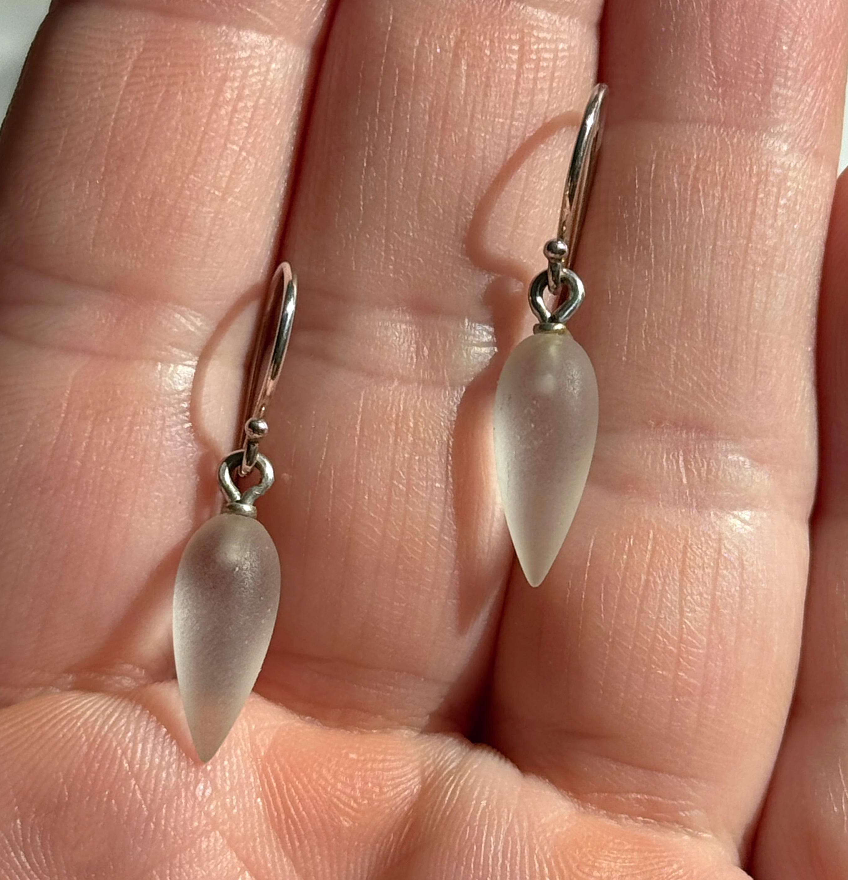 Frosted Crystal Dangle Earrings