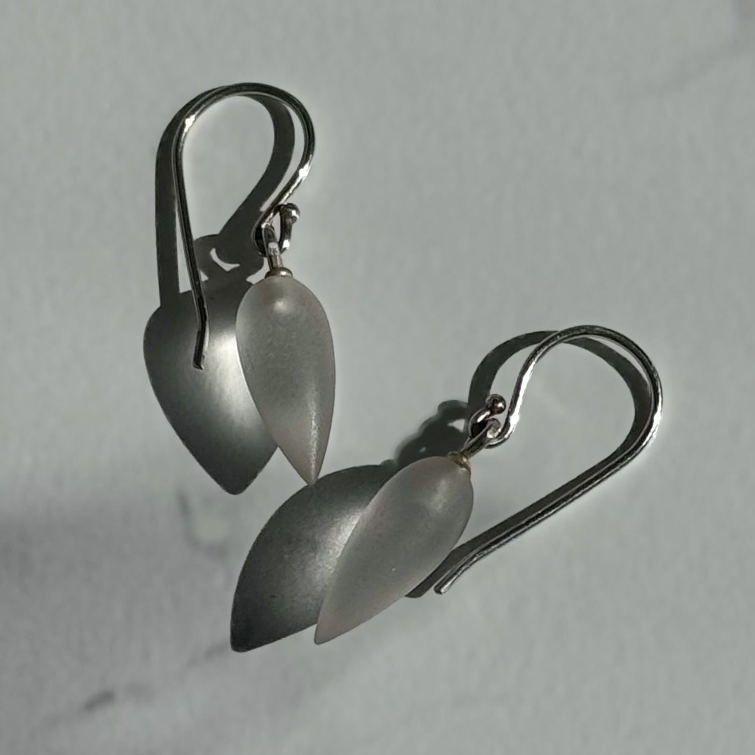 Frosted Crystal Dangle Earrings