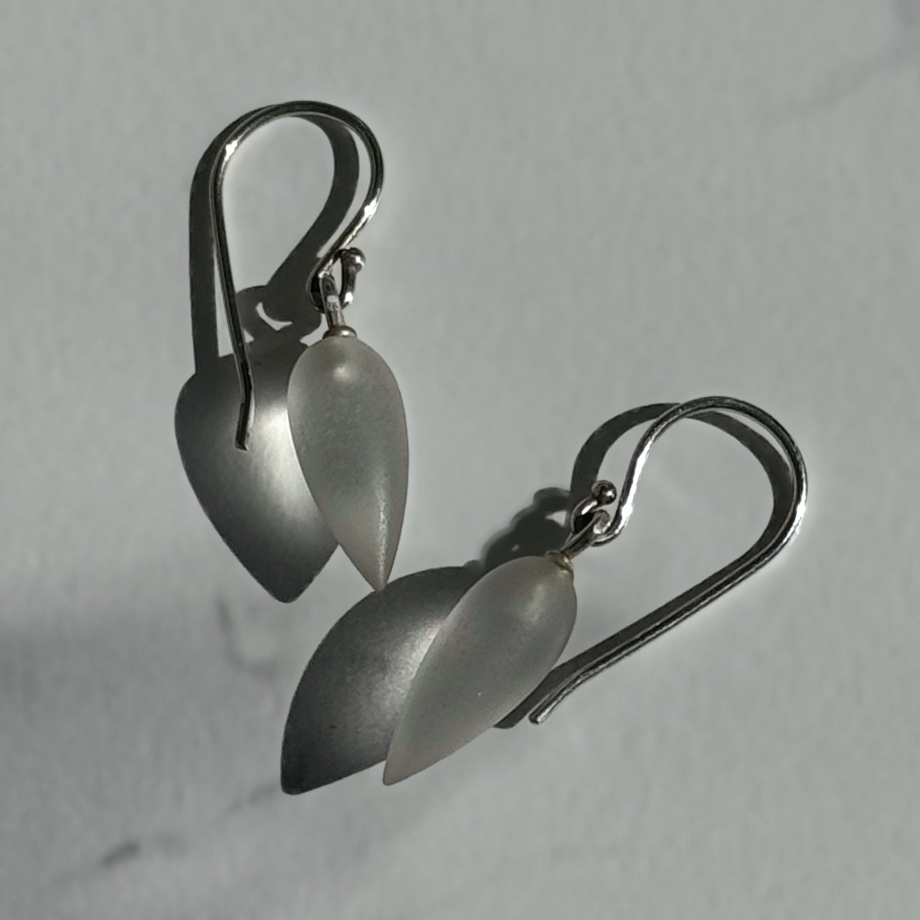 Frosted Crystal Dangle Earrings