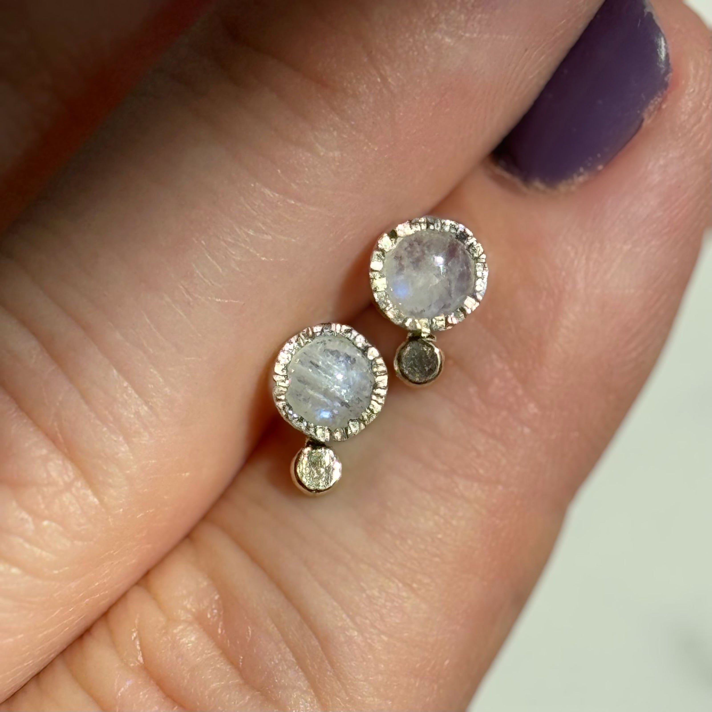 Moonstone Granule Earrings