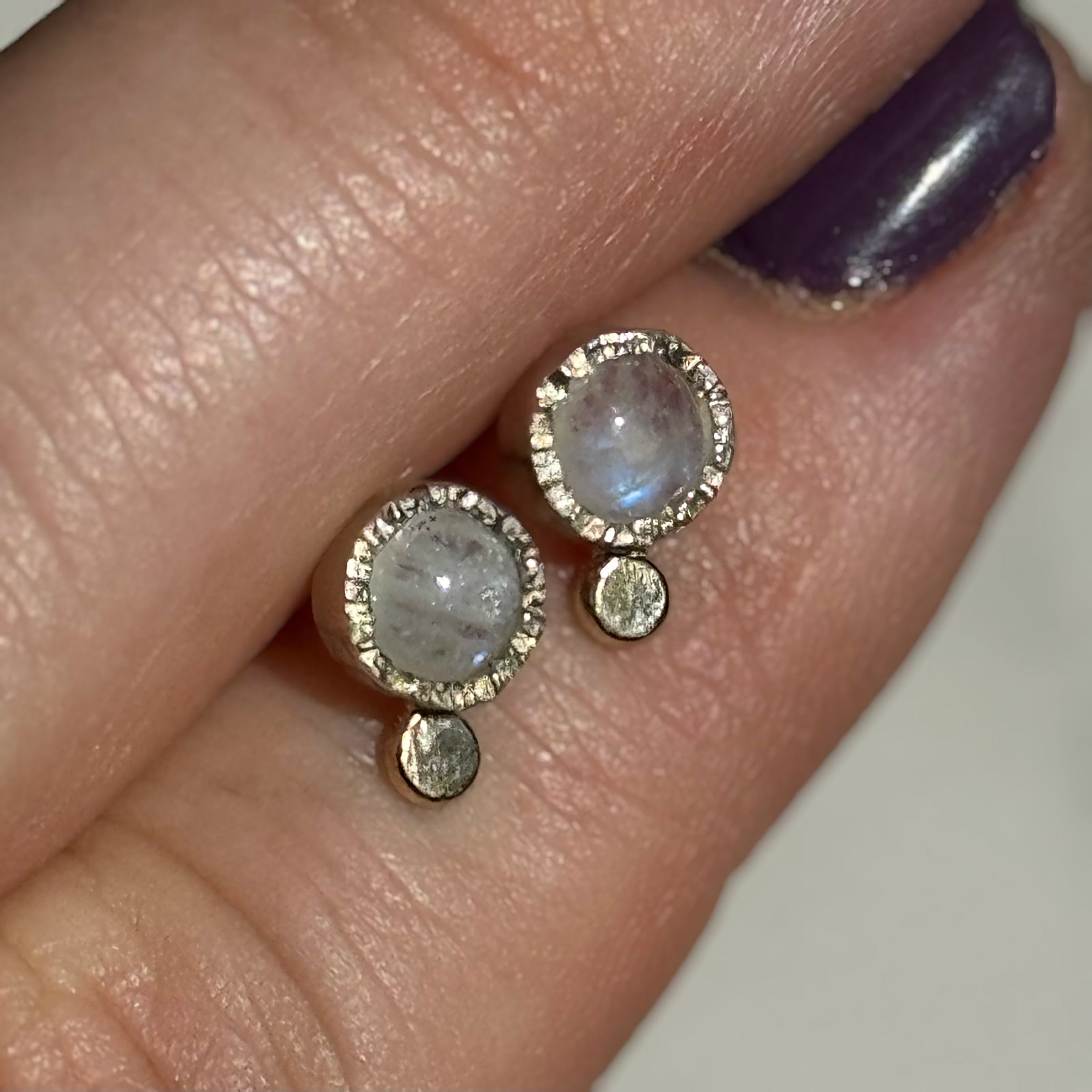 Moonstone Granule Earrings