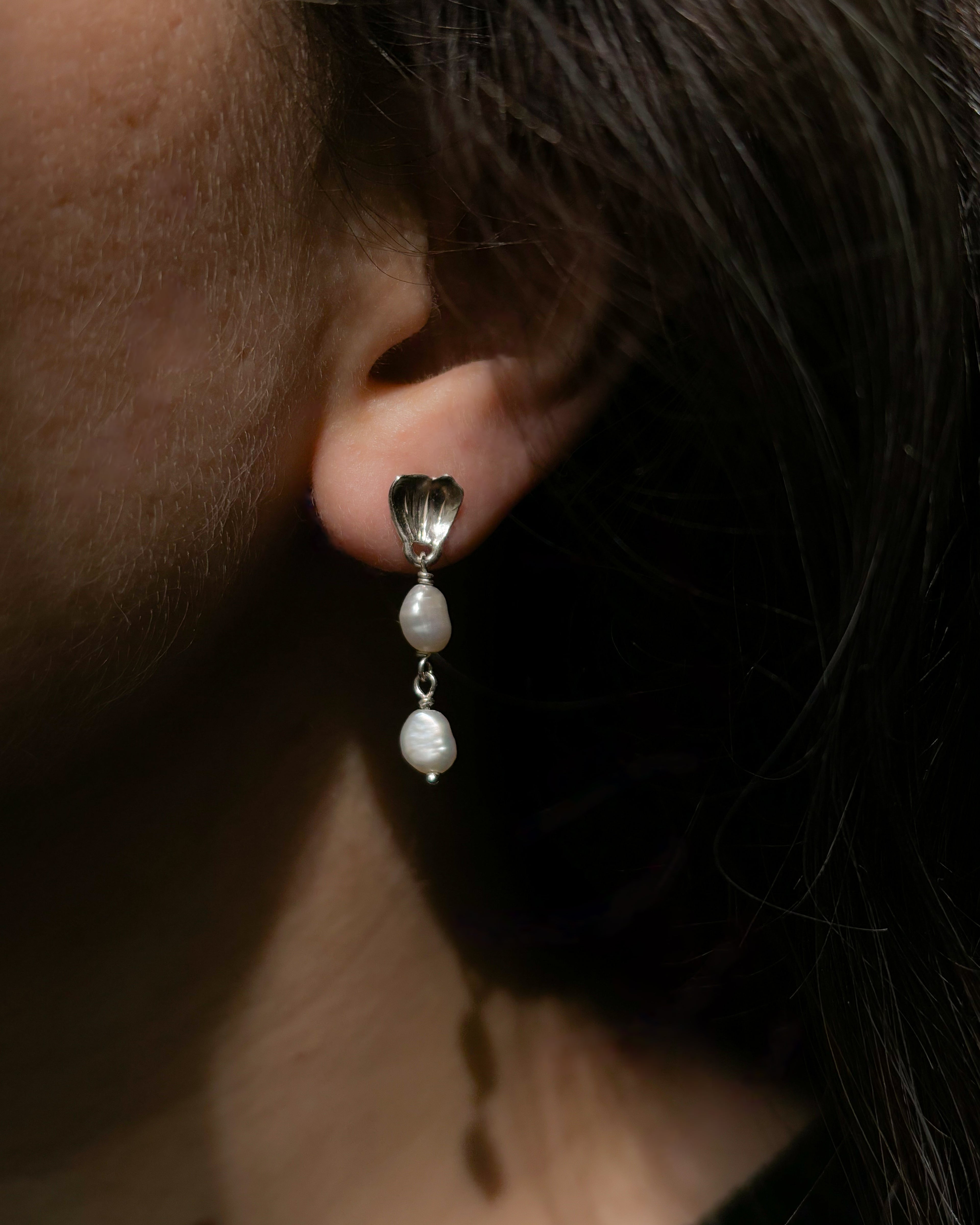 Buttercup Petal with Pearl Duo Earrings