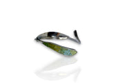 Mosaic olive branch cuff bracelet featuring green and silver tones by Katerina Anastasiou