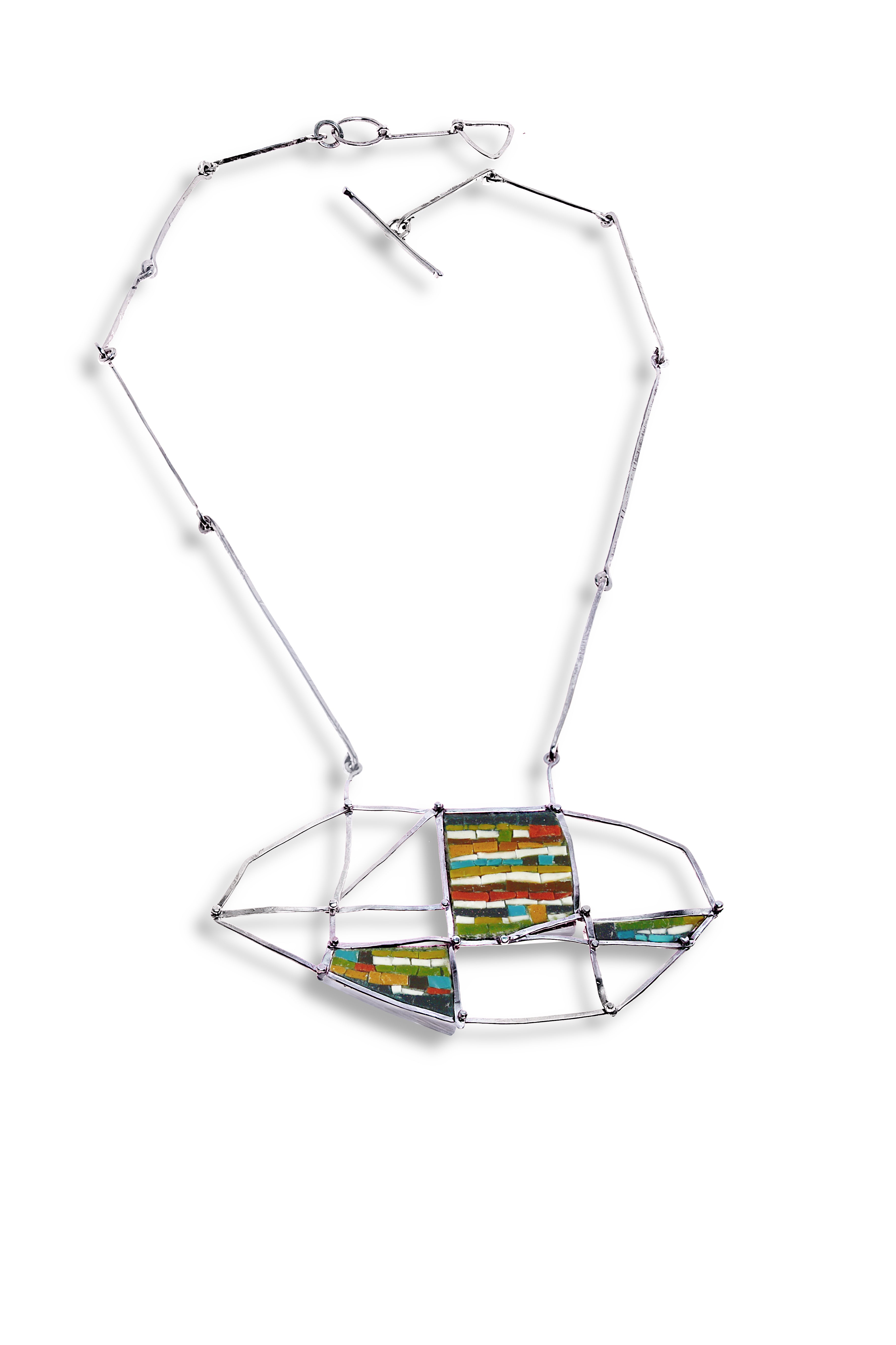 Mosaic Necklace from The W Gallery by Katerina Anastasiou featuring colorful geometric design