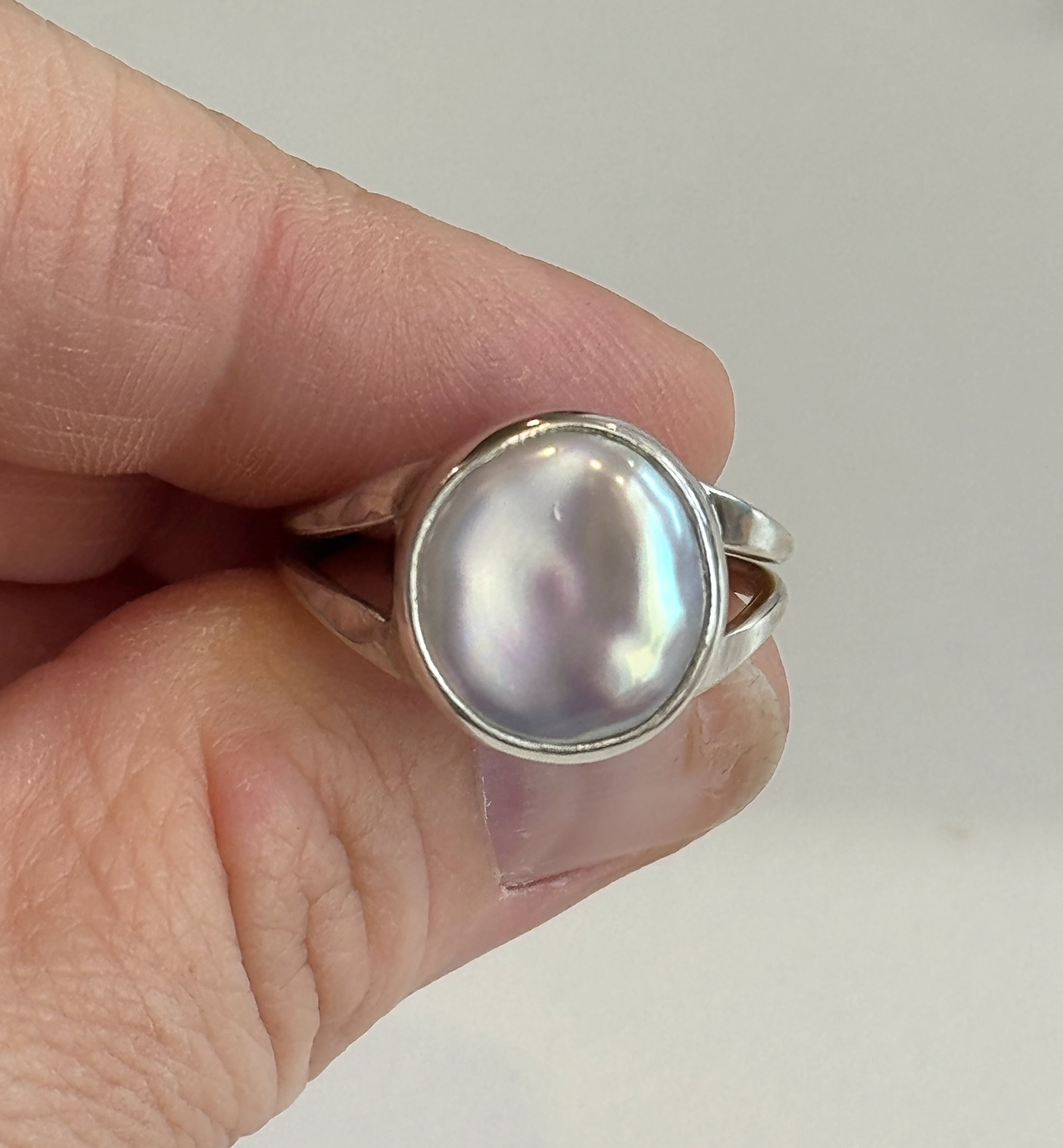 Pearl Button Ring