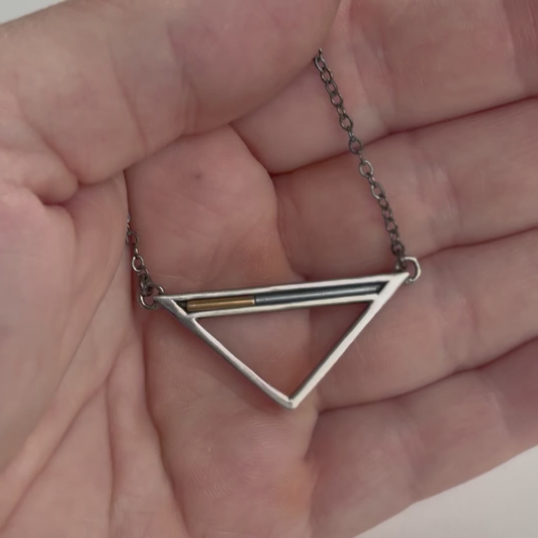 Triangle Solo Slide Necklace With Gold