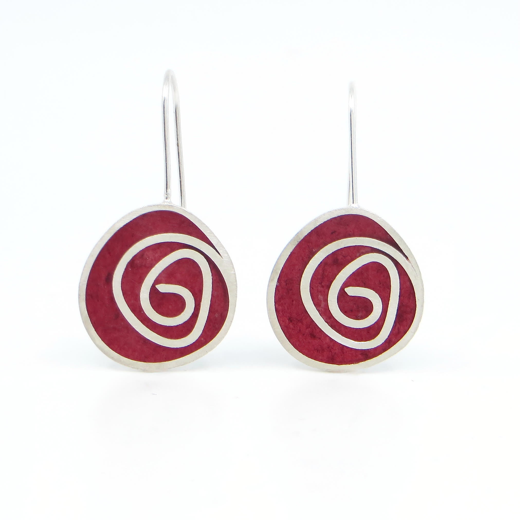 Maroon Swirl Earrings