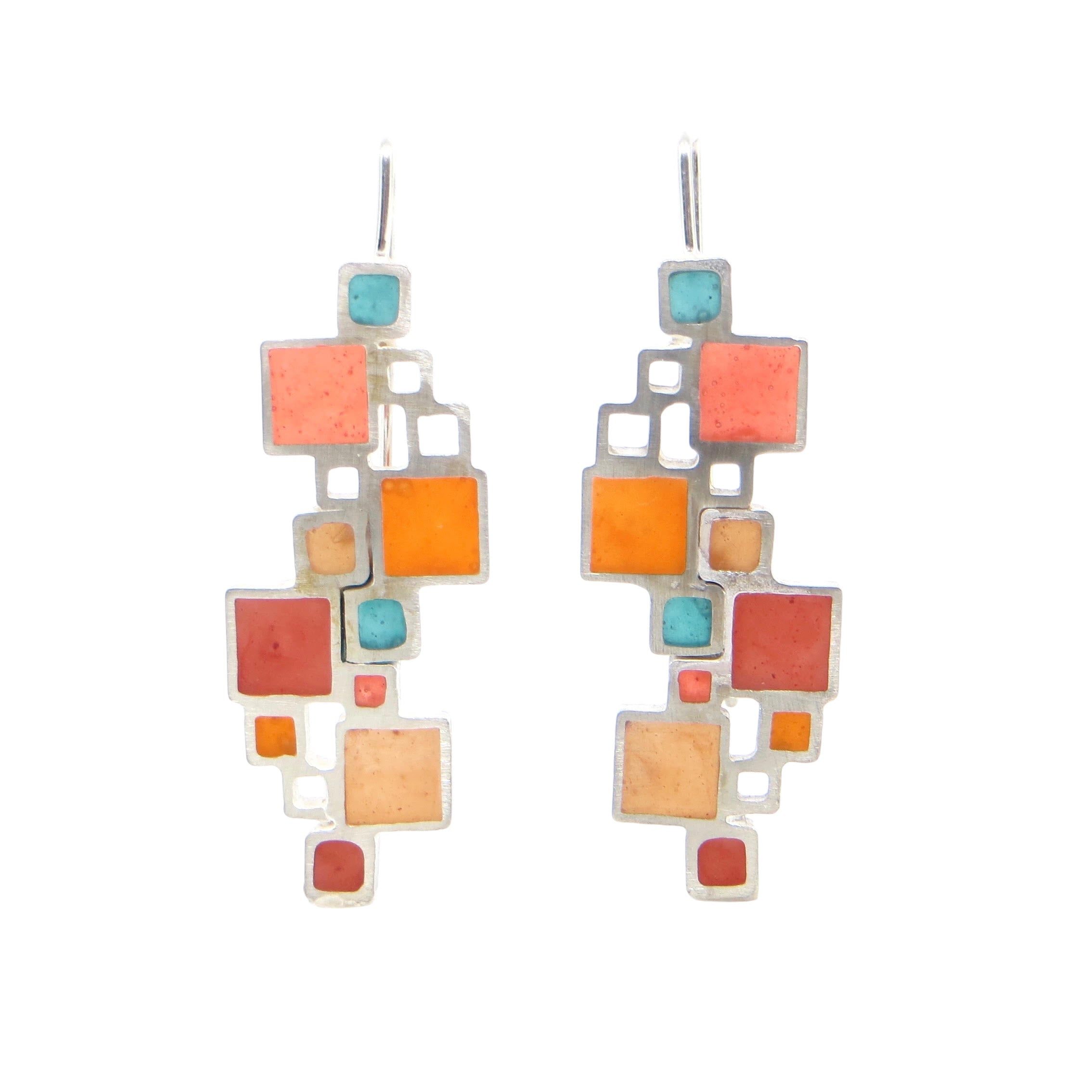 Double Open Square Earrings