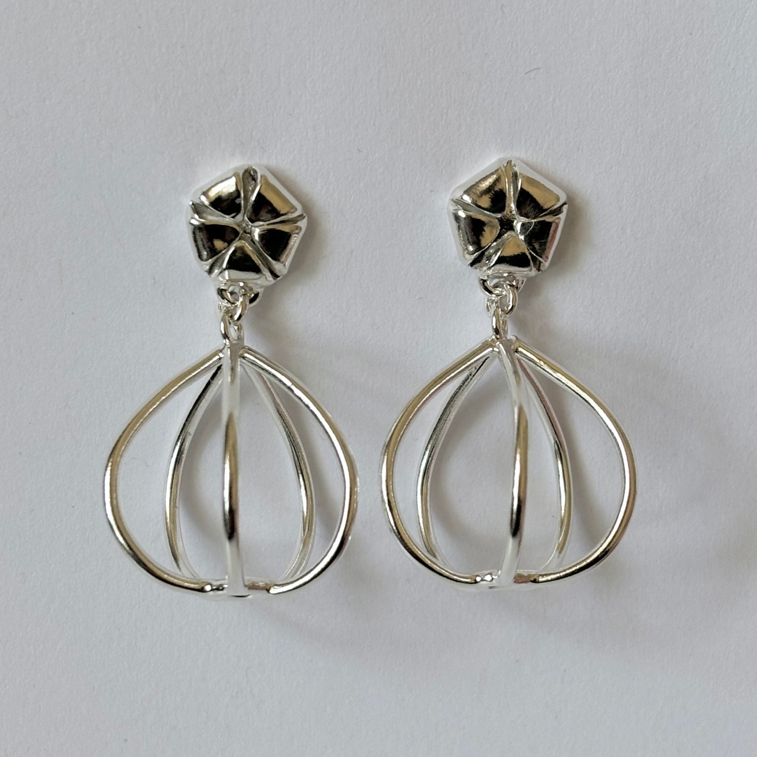 Winter Hoya Earrings with Ground Cherry