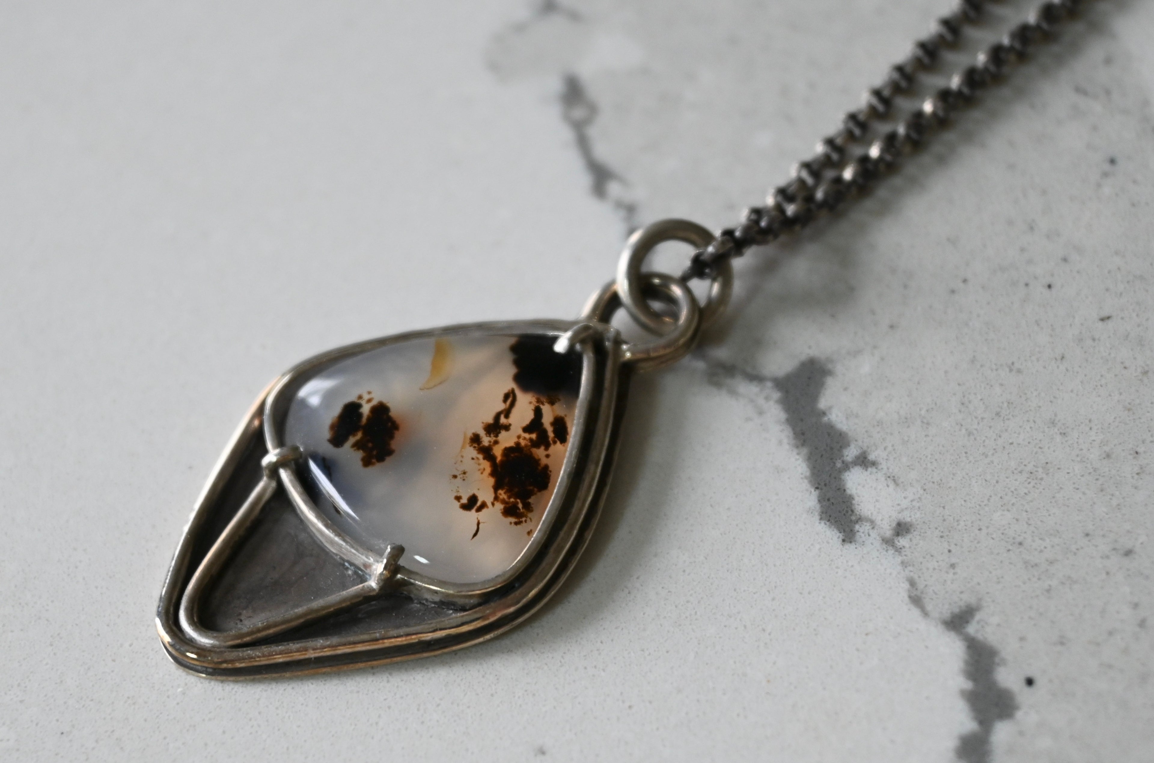 Framed Montana Agate Necklace