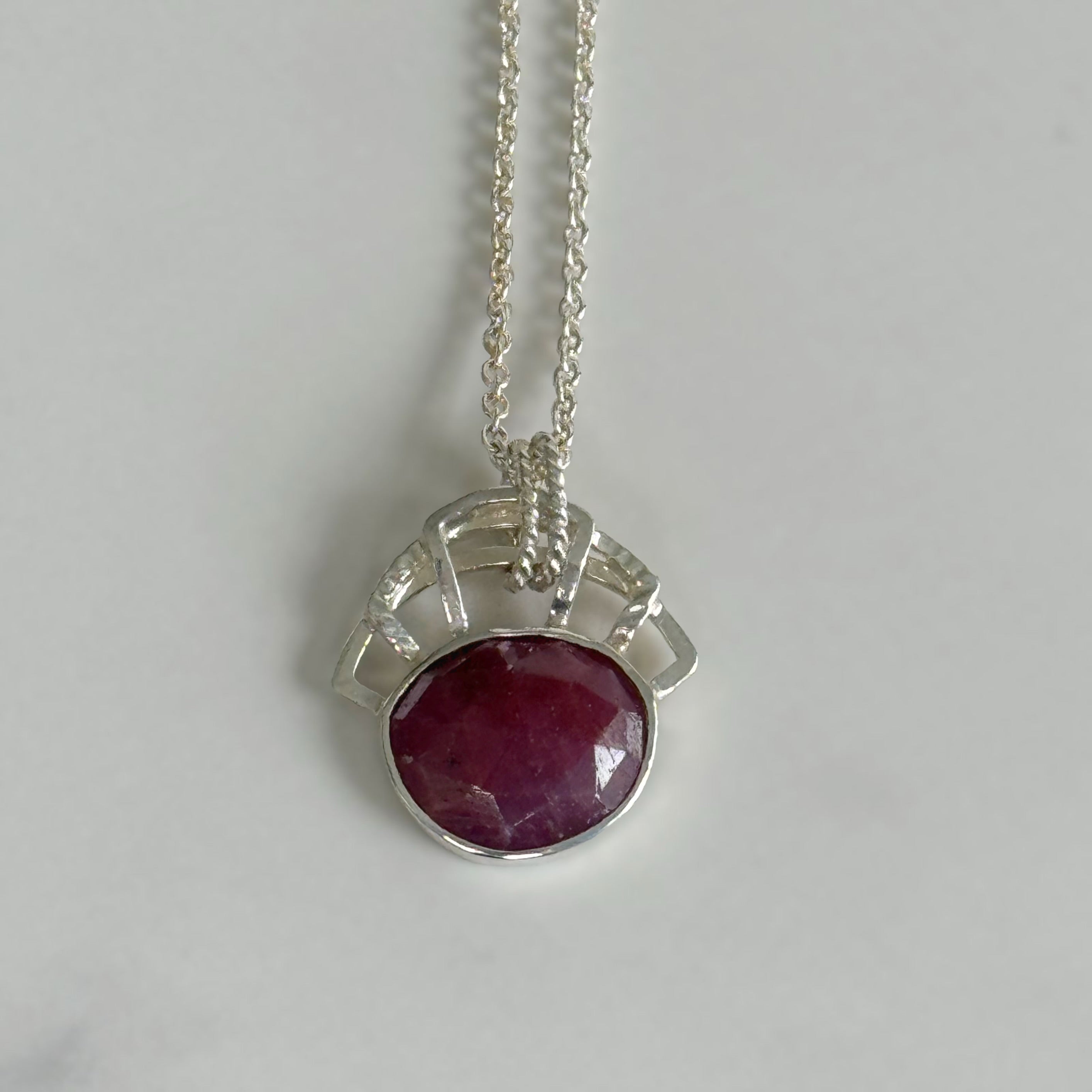 Art Deco Pink Sapphire Necklace