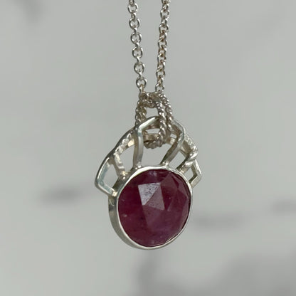 Art Deco Pink Sapphire Necklace