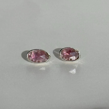 Asymmetrical Pink Tourmaline Earrings