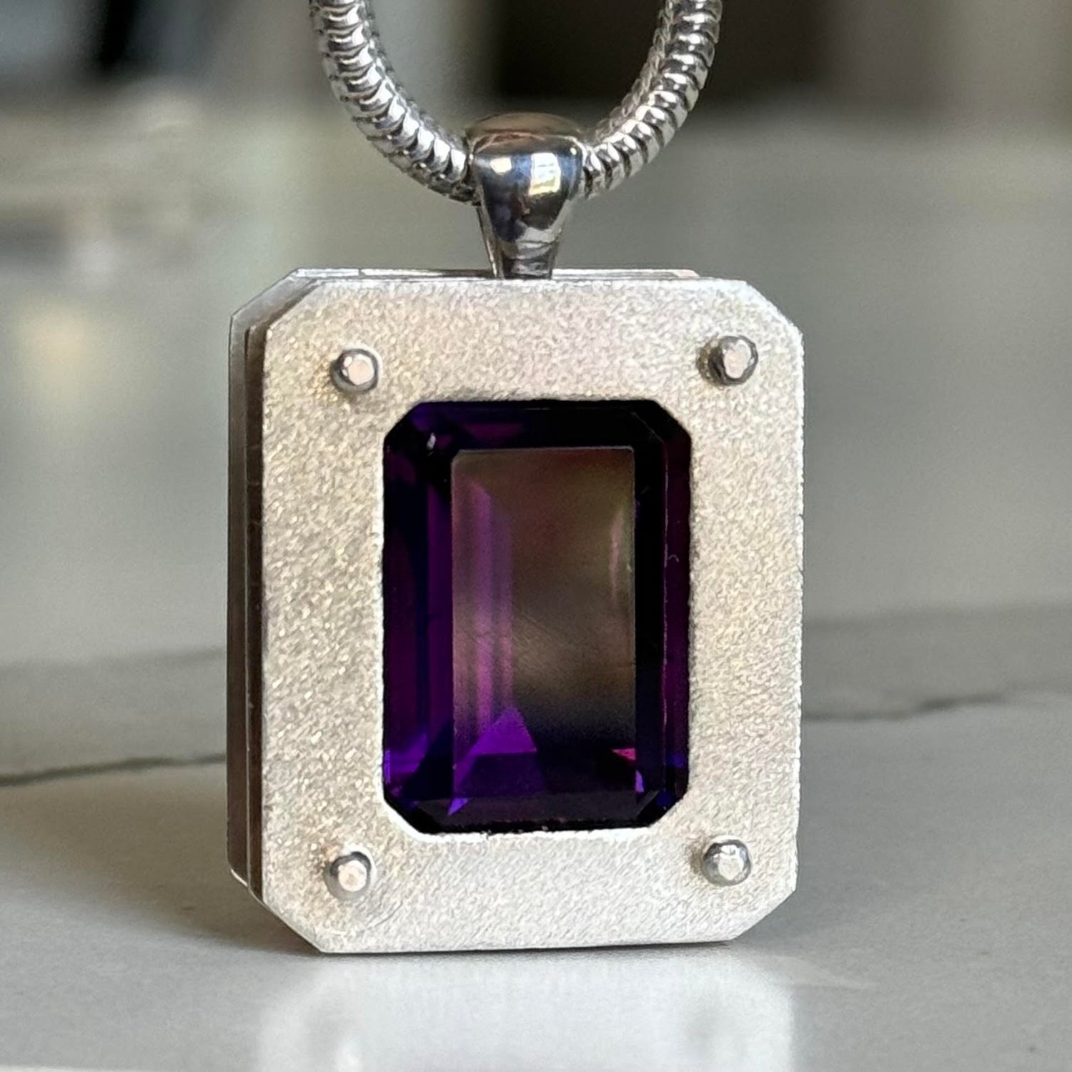 Brazilian Amethyst Strata Pendant