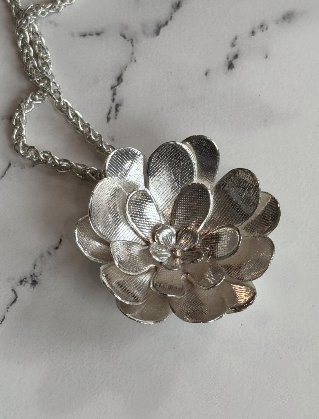 Sterling Chrysanthemum Pendant