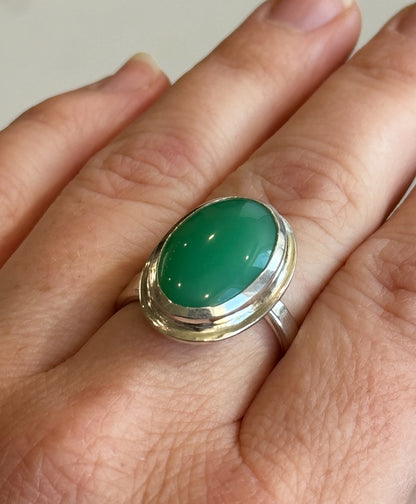 Australian Chrysoprase Adjustable Ring