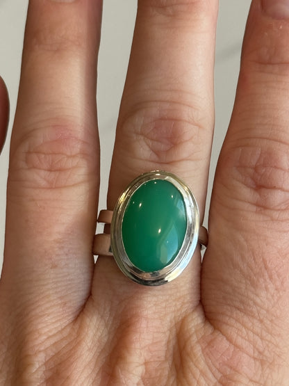Australian Chrysoprase Adjustable Ring