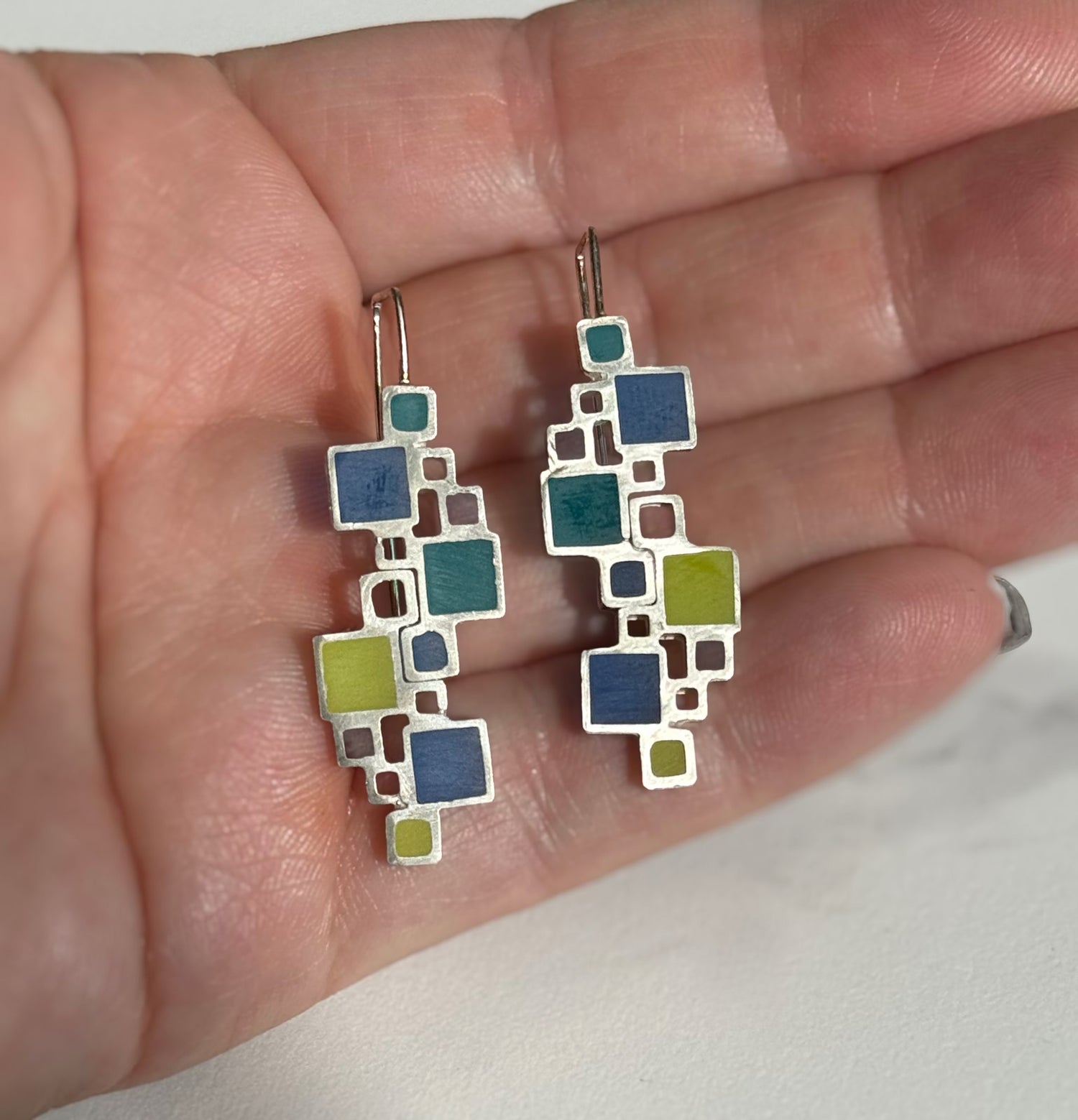 Double Open Squares Earrings