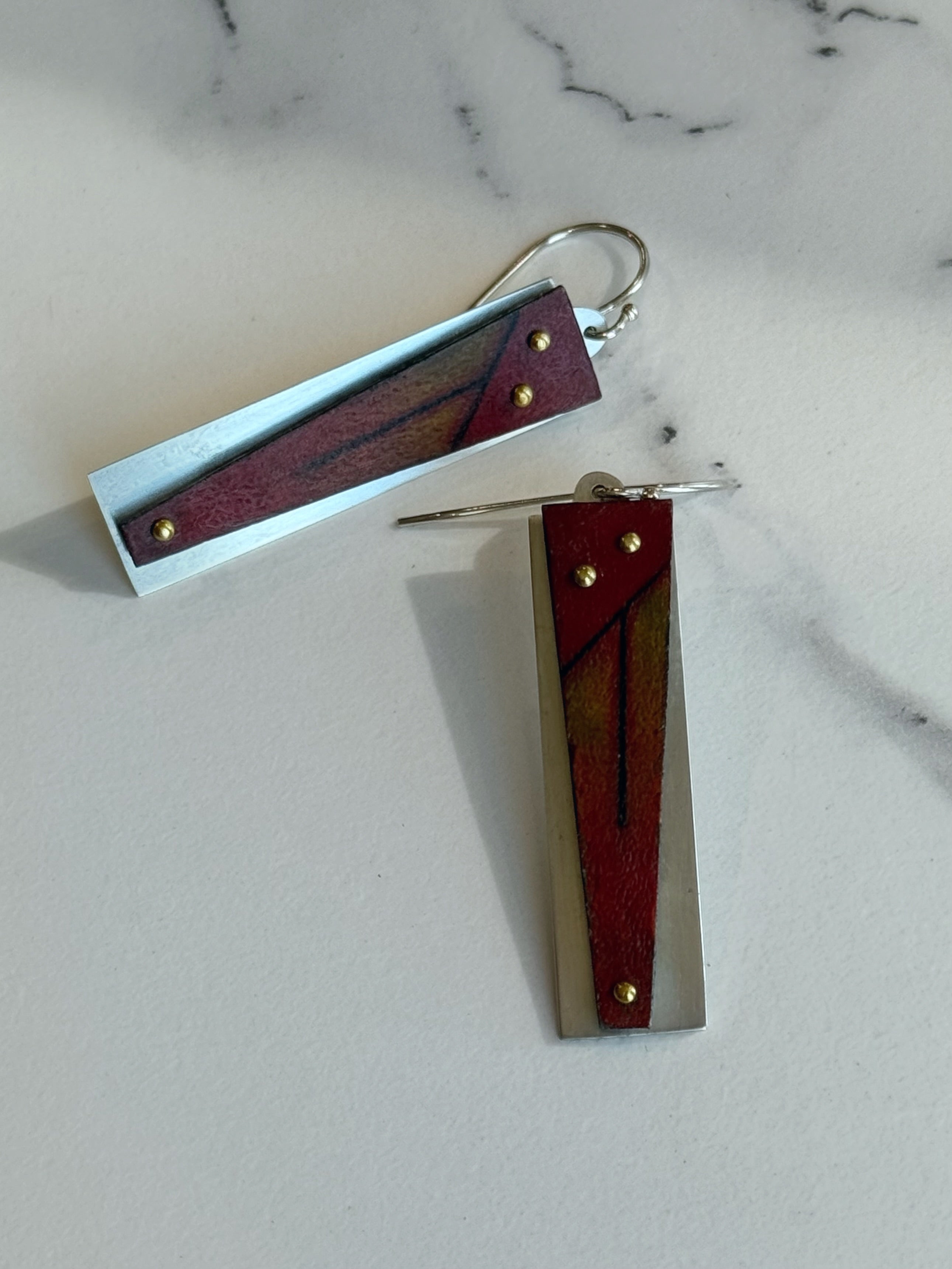 Drawing on Copper Earrings