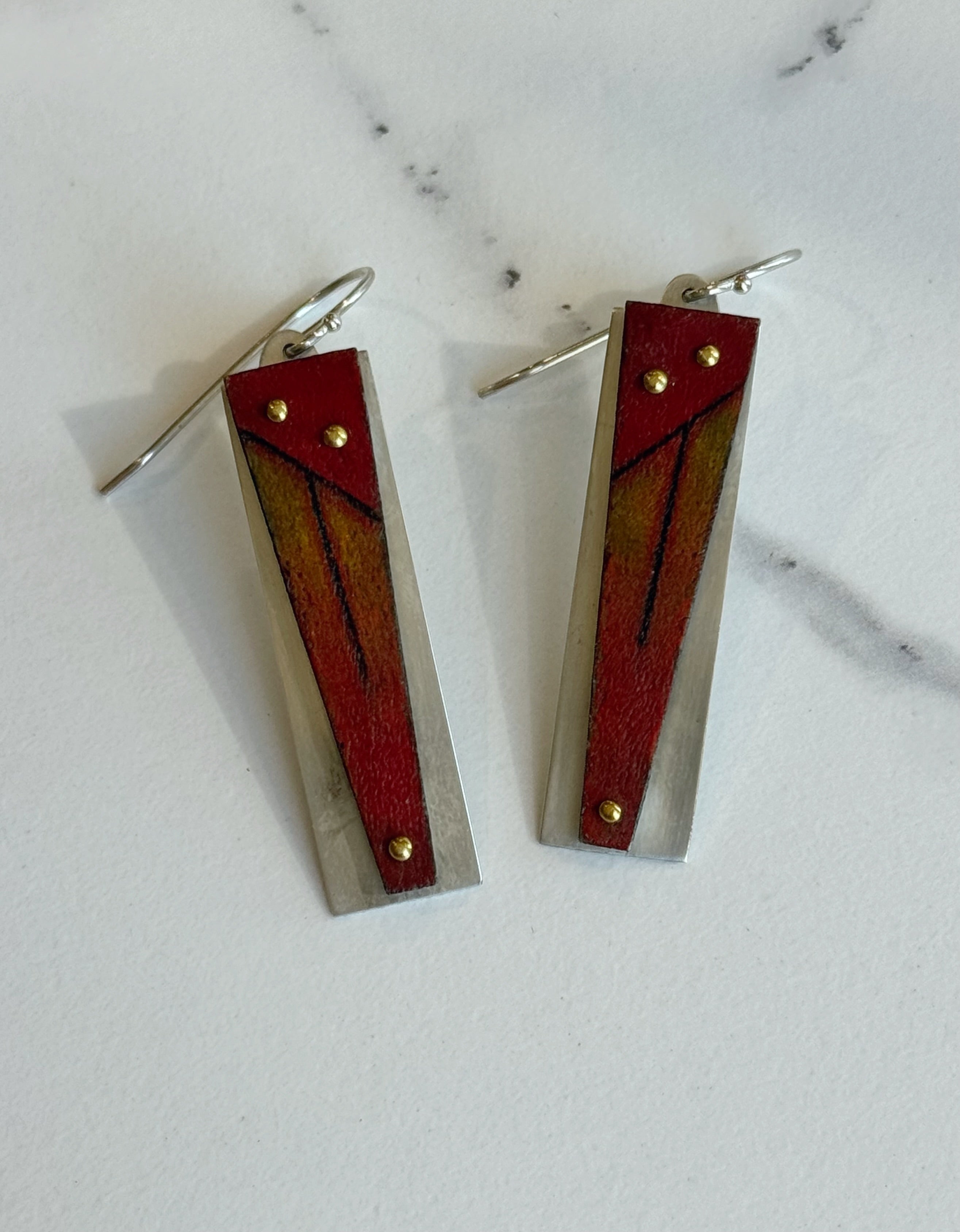 Drawing on Copper Earrings