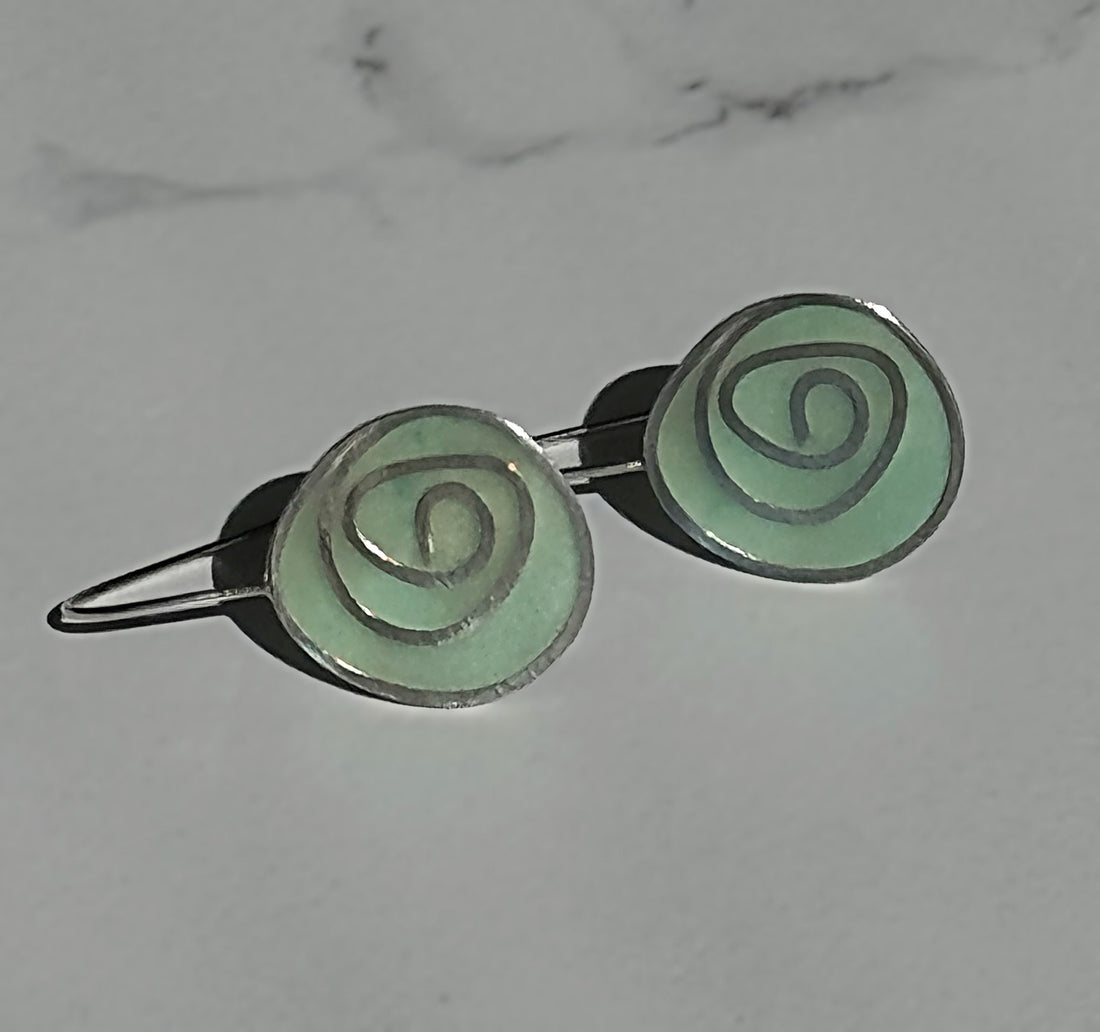 Green Swirl Earrings