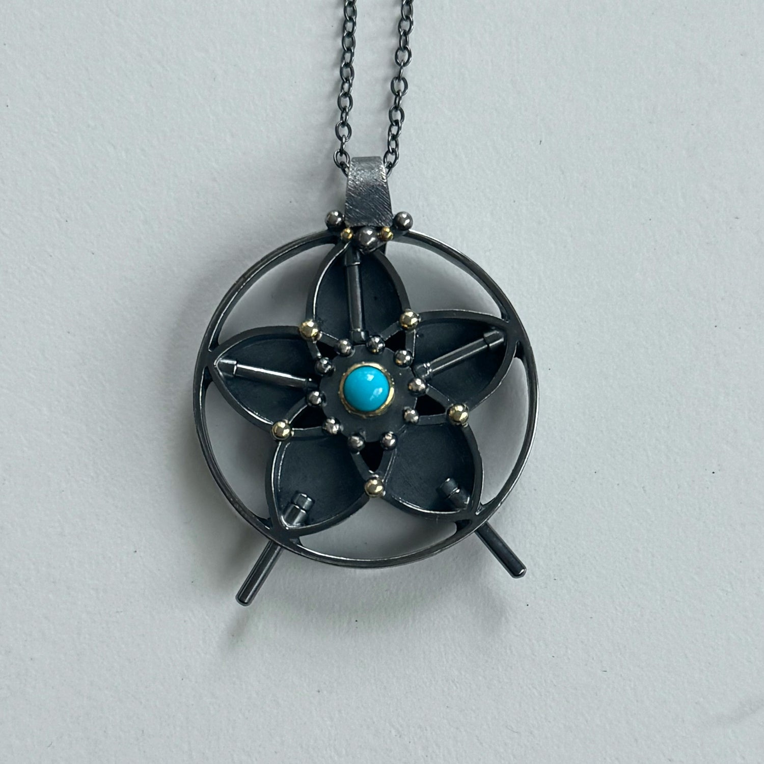 Turquoise Flower Star Pendant