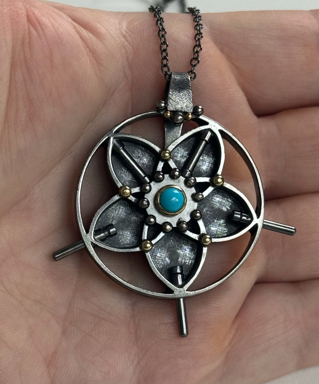 Turquoise Flower Star Pendant