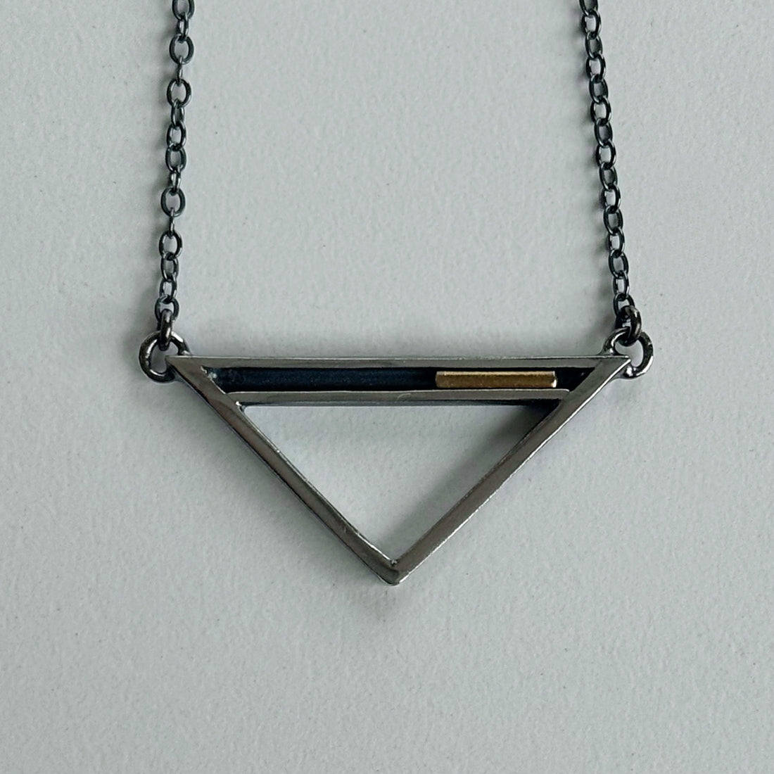 Triangle Solo Slide Necklace With Gold