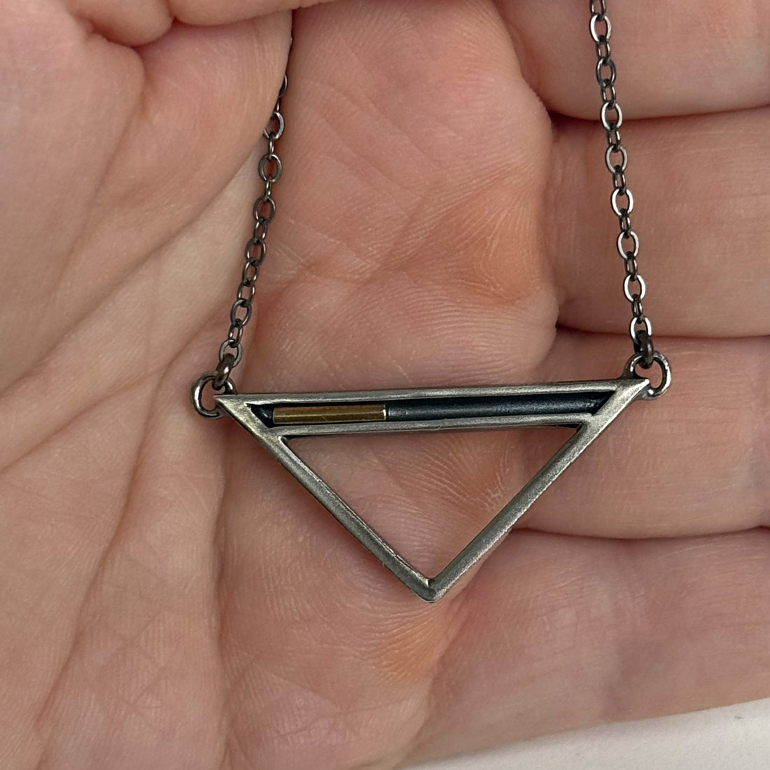 Triangle Solo Slide Necklace With Gold