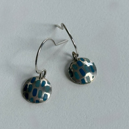 Pixel Round Hook Earrings