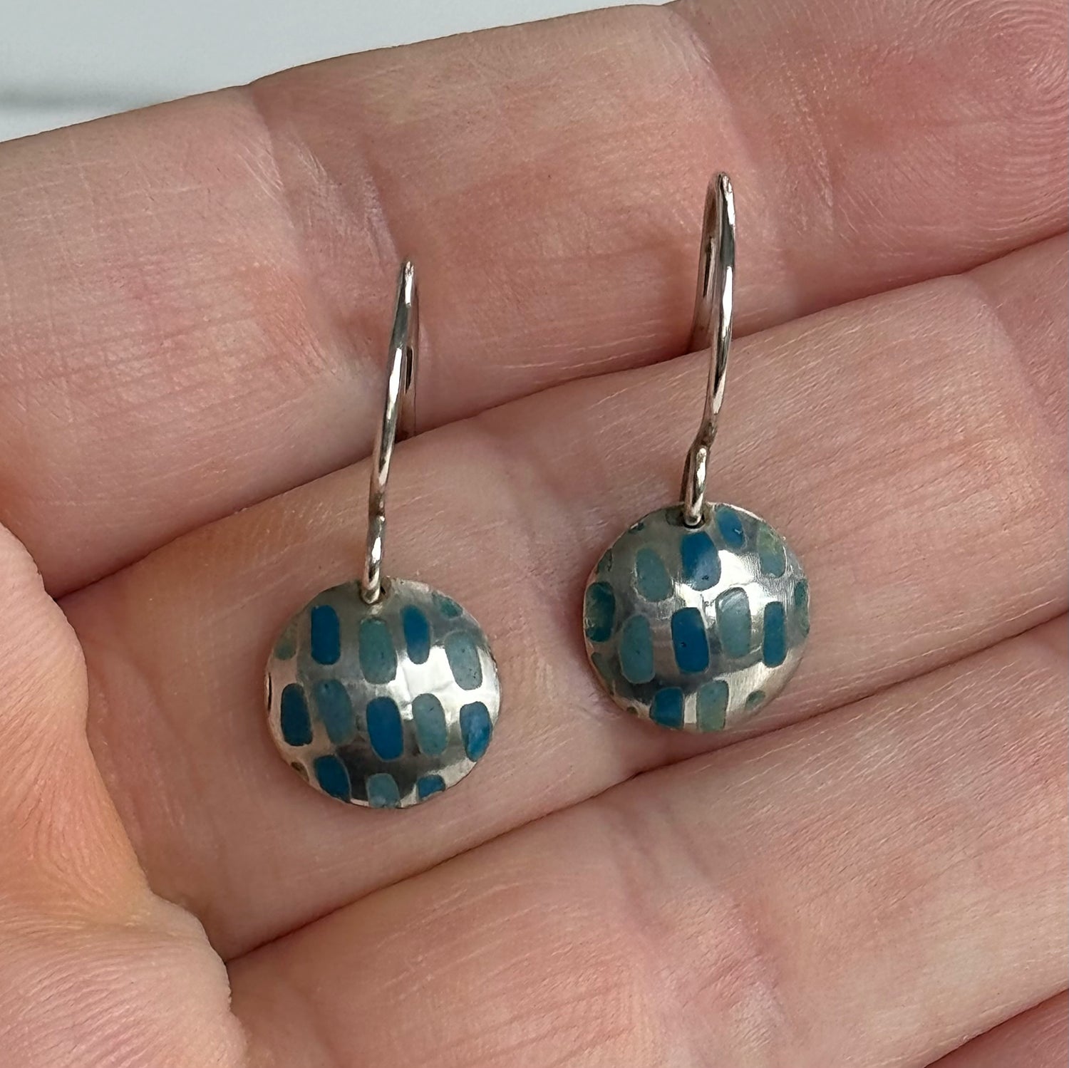 Pixel Round Hook Earrings