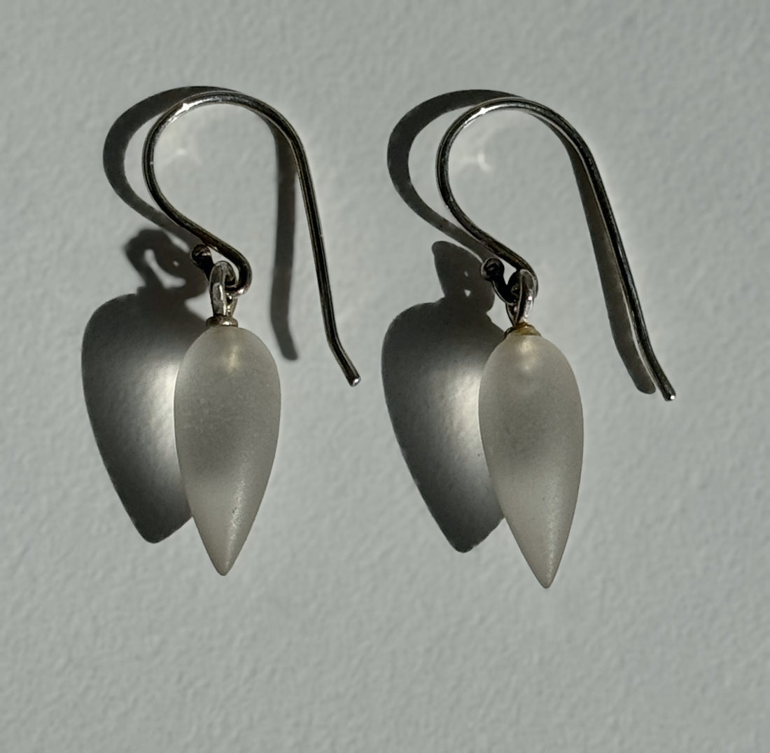 Frosted Crystal Dangle Earrings