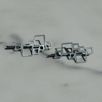 Oxidized Open Squares Earrings