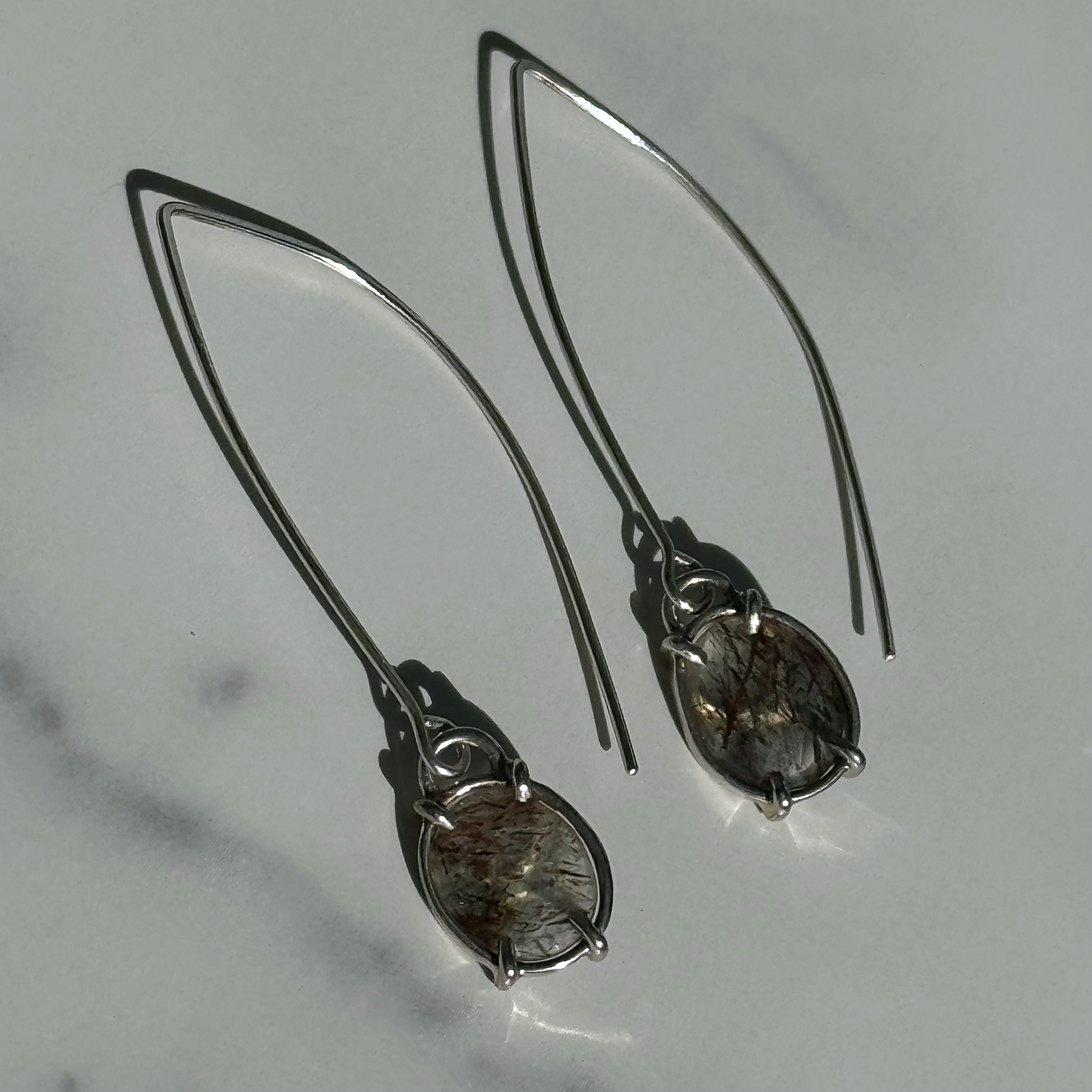 Included Quartz Dangle Earrings