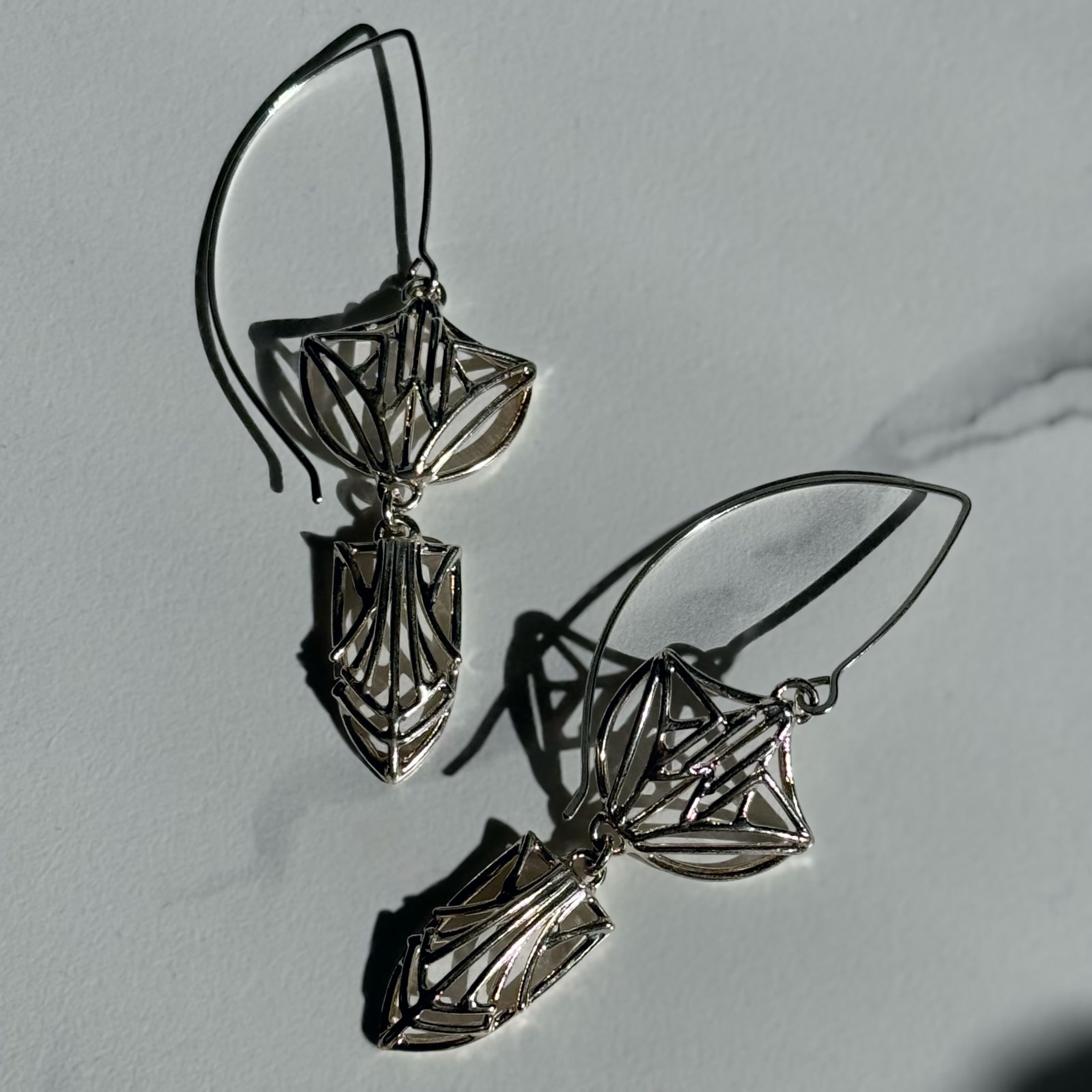 Sheilded Statement Dangle Earrings