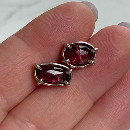 Rhodolite Garnet Studs