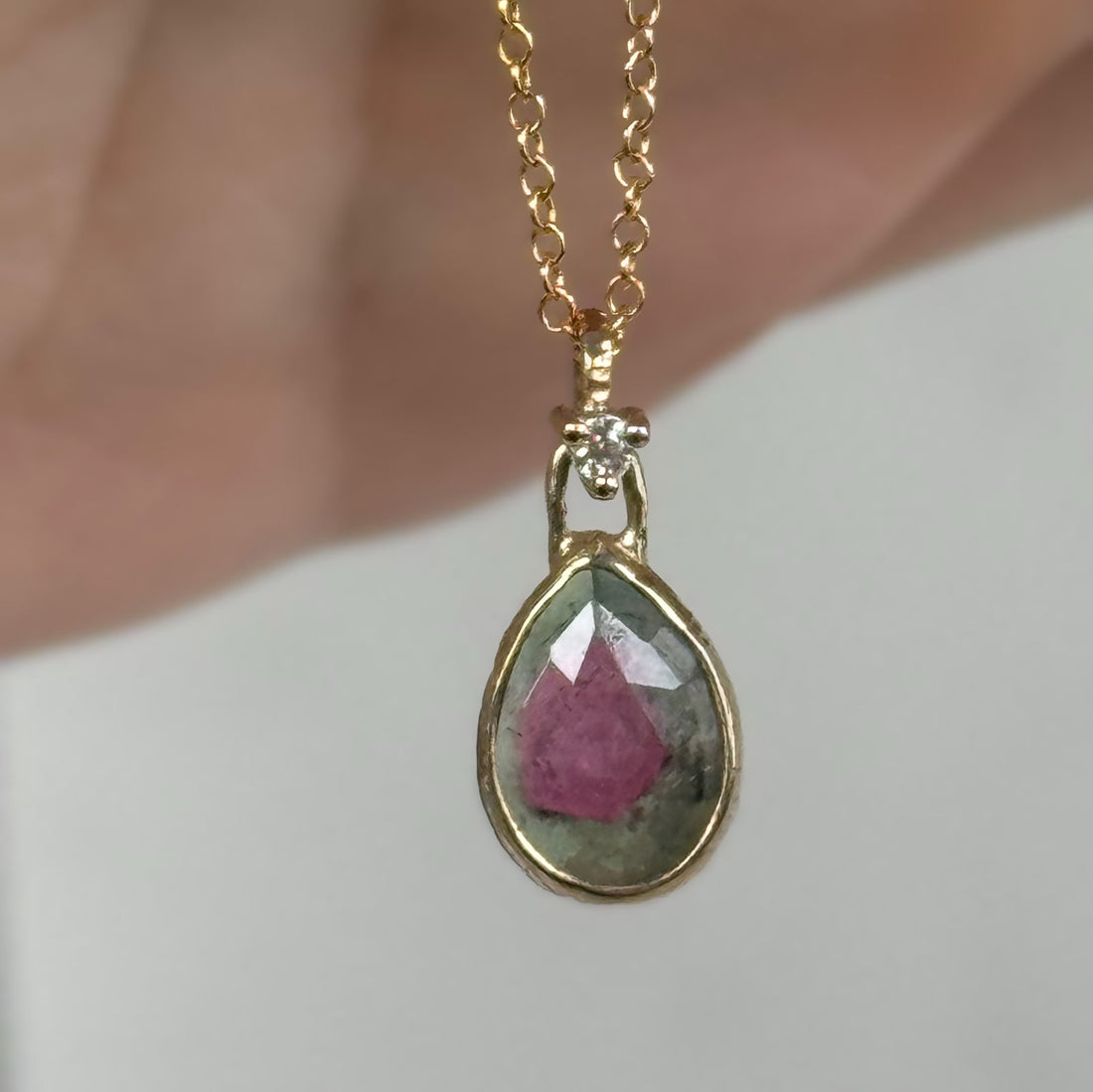 Watermelon Tourmaline Necklace