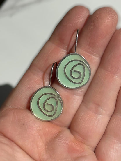 Green Swirl Earrings