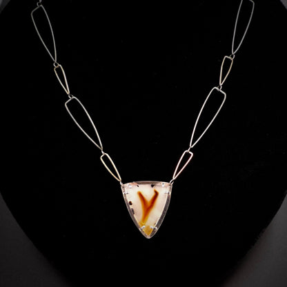 Triangular Montana Agate Pendant