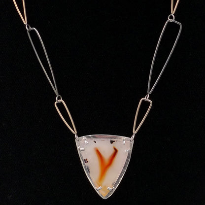 Triangular Montana Agate Pendant