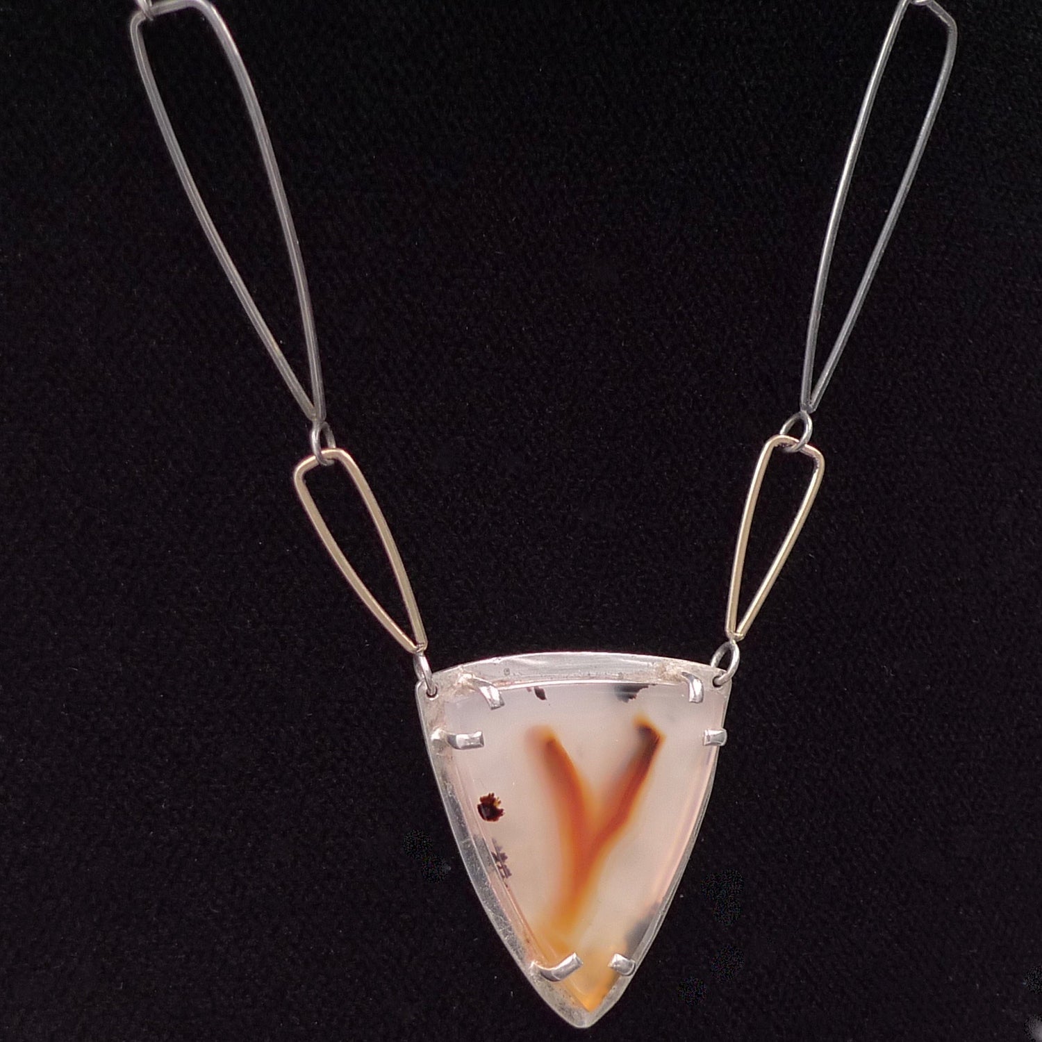 Triangular Montana Agate Pendant